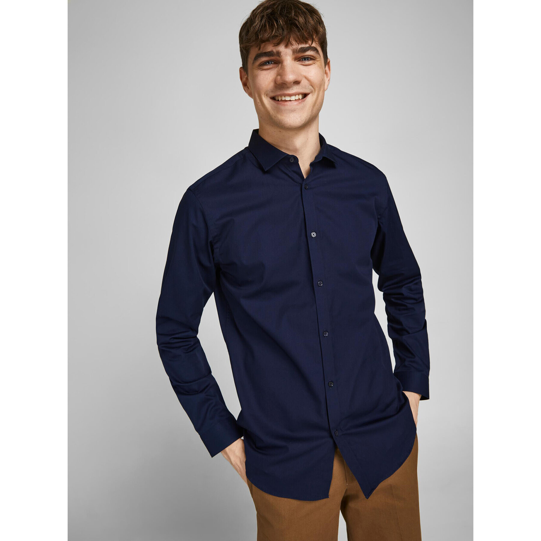 Jack&Jones Cămașă 12201905 Bleumarin Slim Fit - Pled.ro