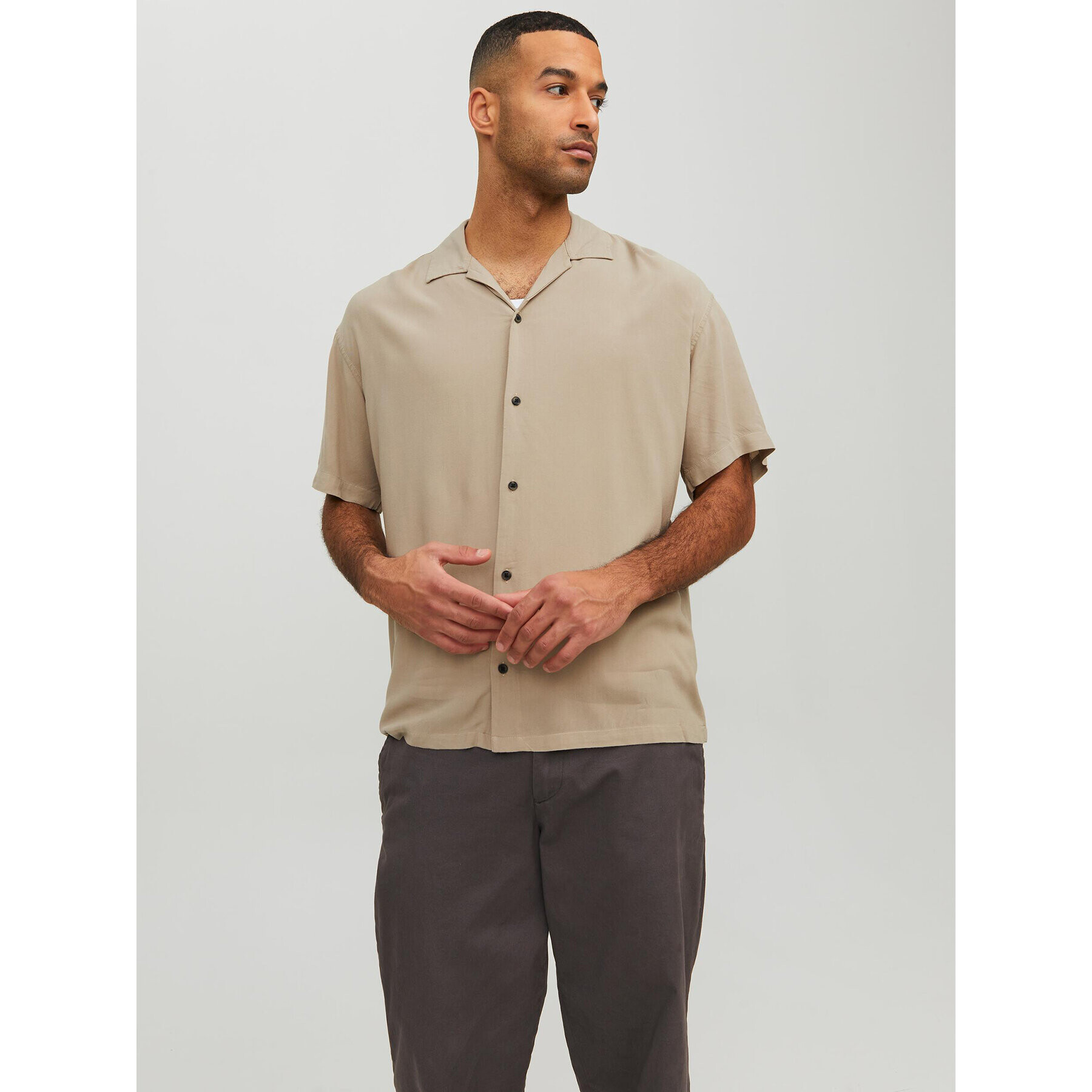 Jack&Jones Cămașă Jeff 12220416 Bej Relaxed Fit - Pled.ro