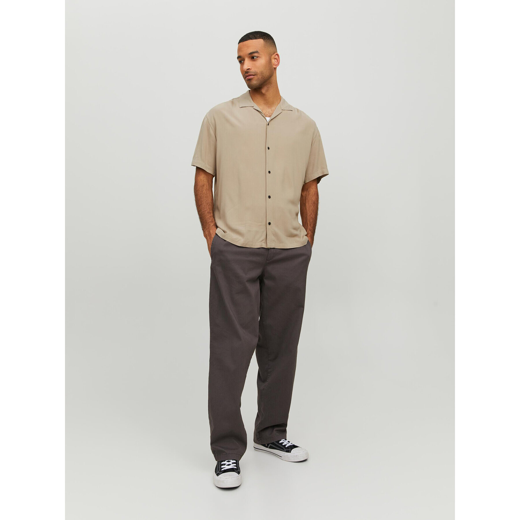 Jack&Jones Cămașă Jeff 12220416 Bej Relaxed Fit - Pled.ro