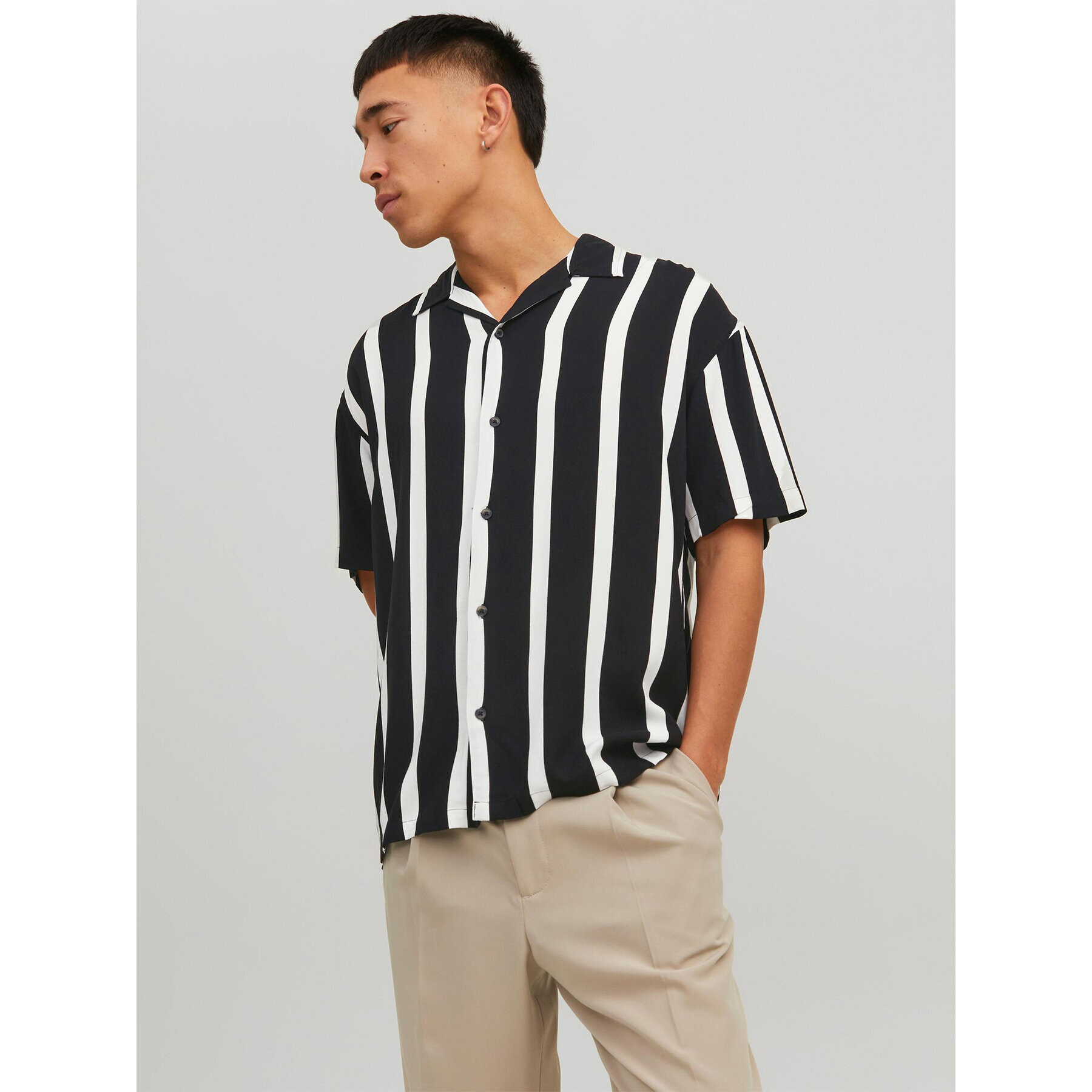 Jack&Jones Cămașă Jeff 12220423 Negru Relaxed Fit - Pled.ro