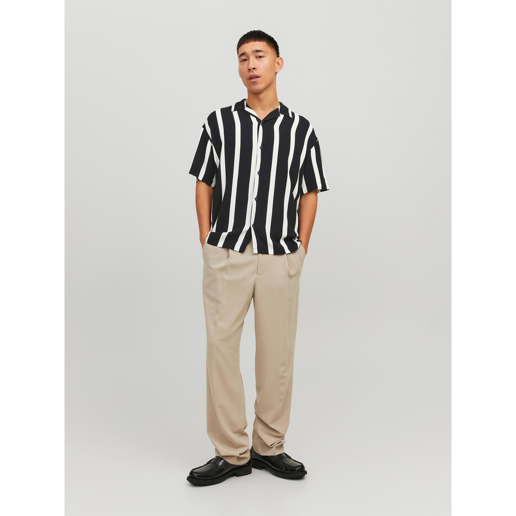 Jack&Jones Cămașă Jeff 12220423 Negru Relaxed Fit - Pled.ro