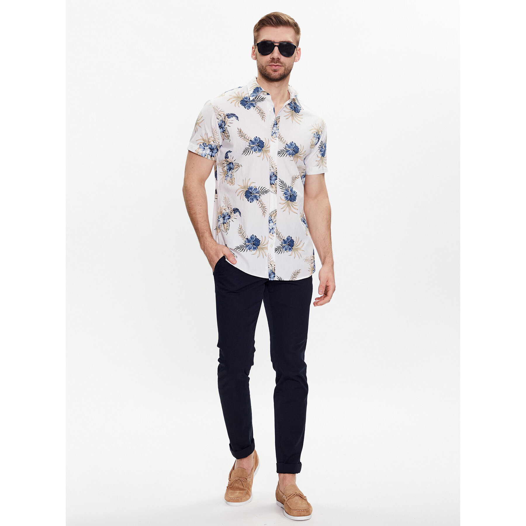 Jack&Jones Cămașă Becs 12220474 Alb Slim Fit - Pled.ro