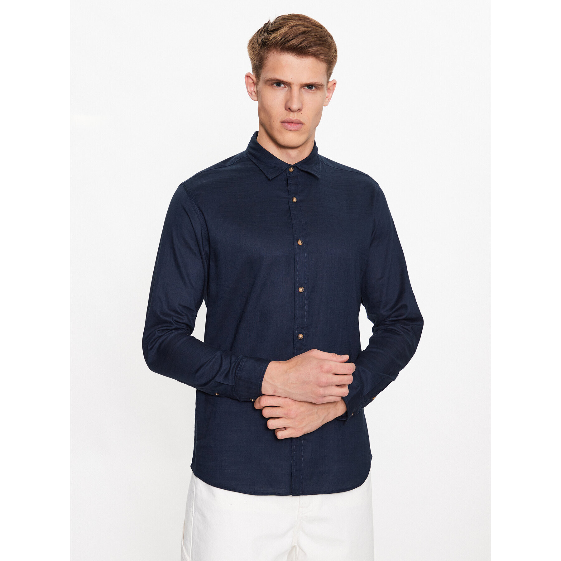 Jack&Jones Cămașă Lub 12220481 Bleumarin Slim Fit - Pled.ro