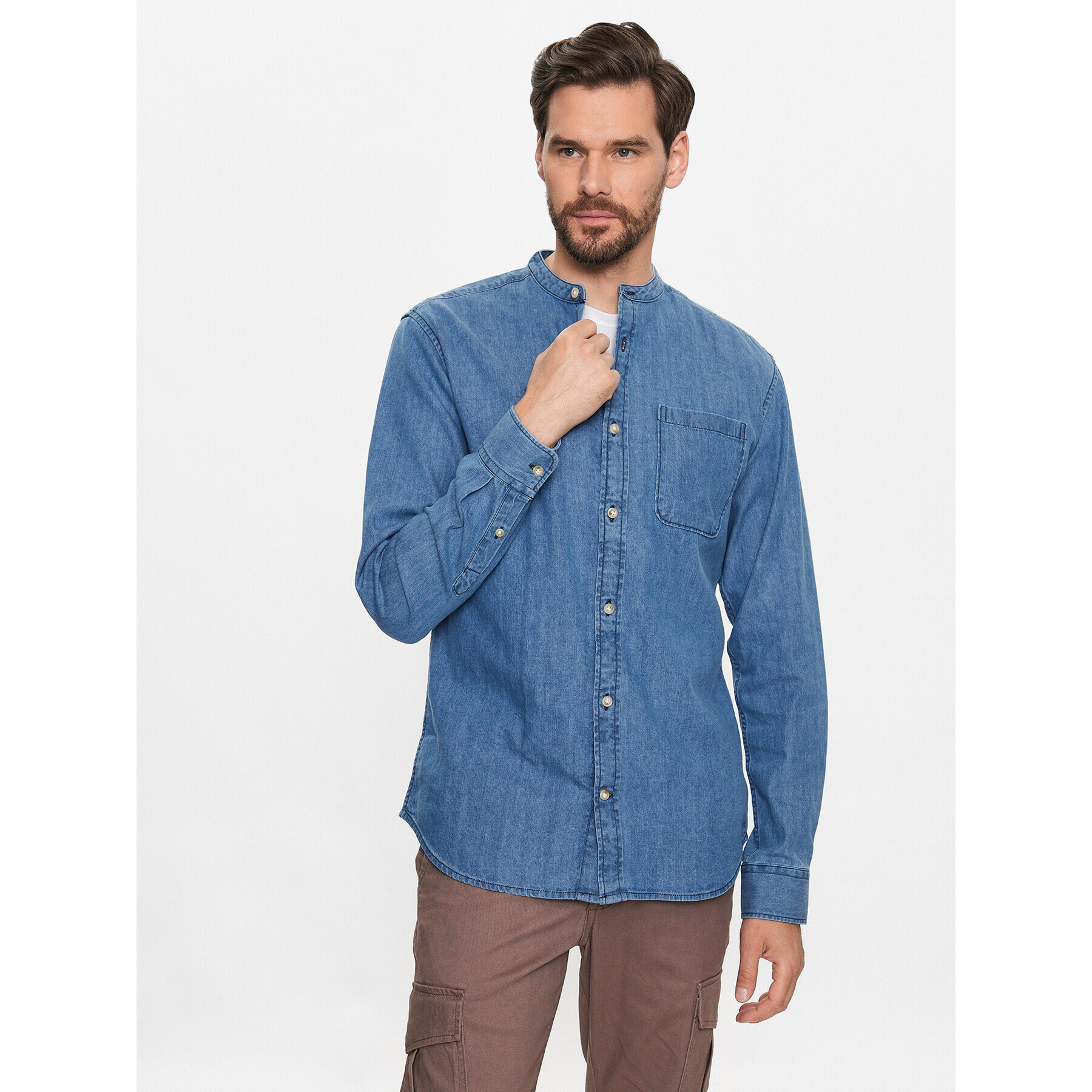 Jack&Jones cămașă de blugi Sheridan 12222976 Albastru Slim Fit - Pled.ro