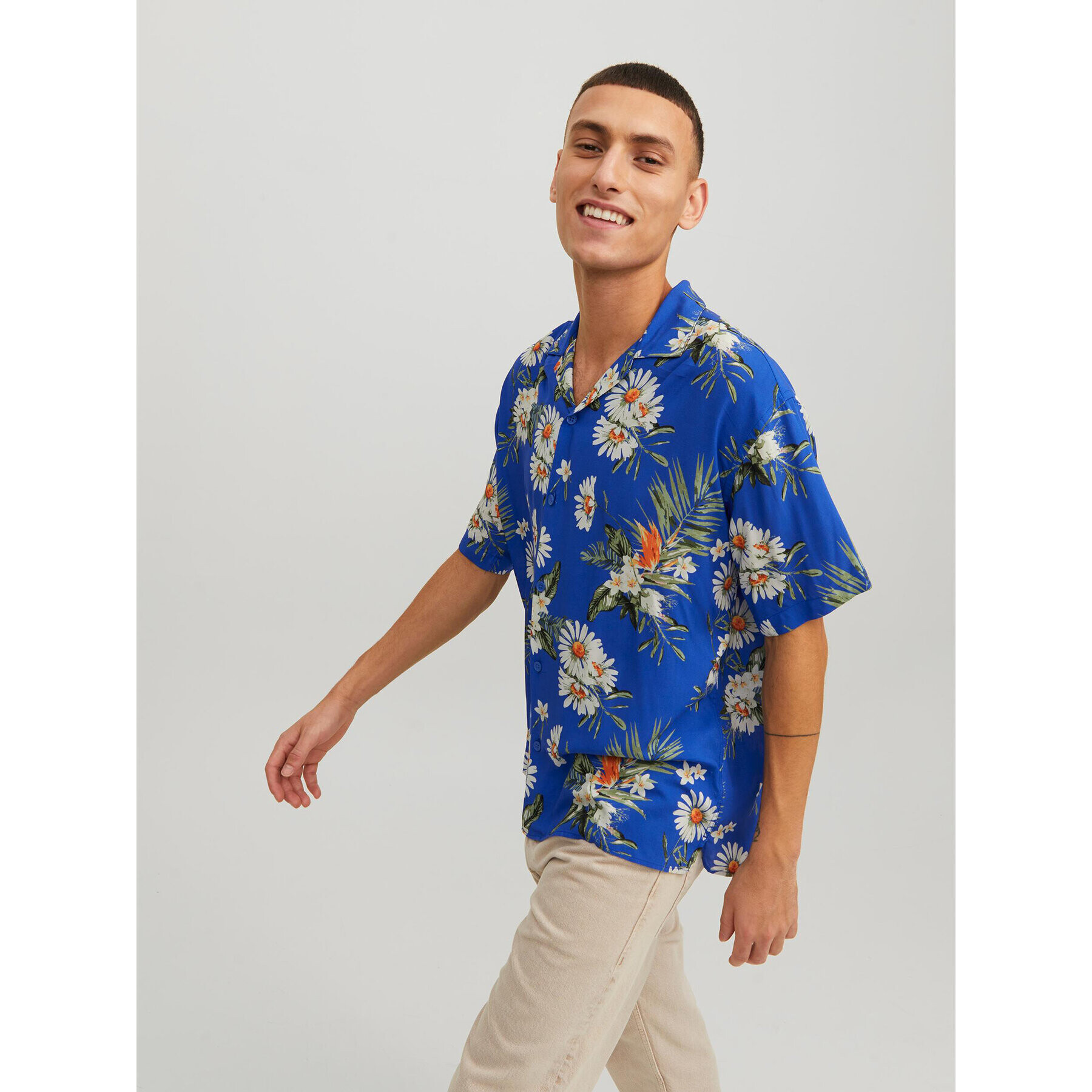 Jack&Jones Cămașă Luke 12227625 Albastru Relaxed Fit - Pled.ro