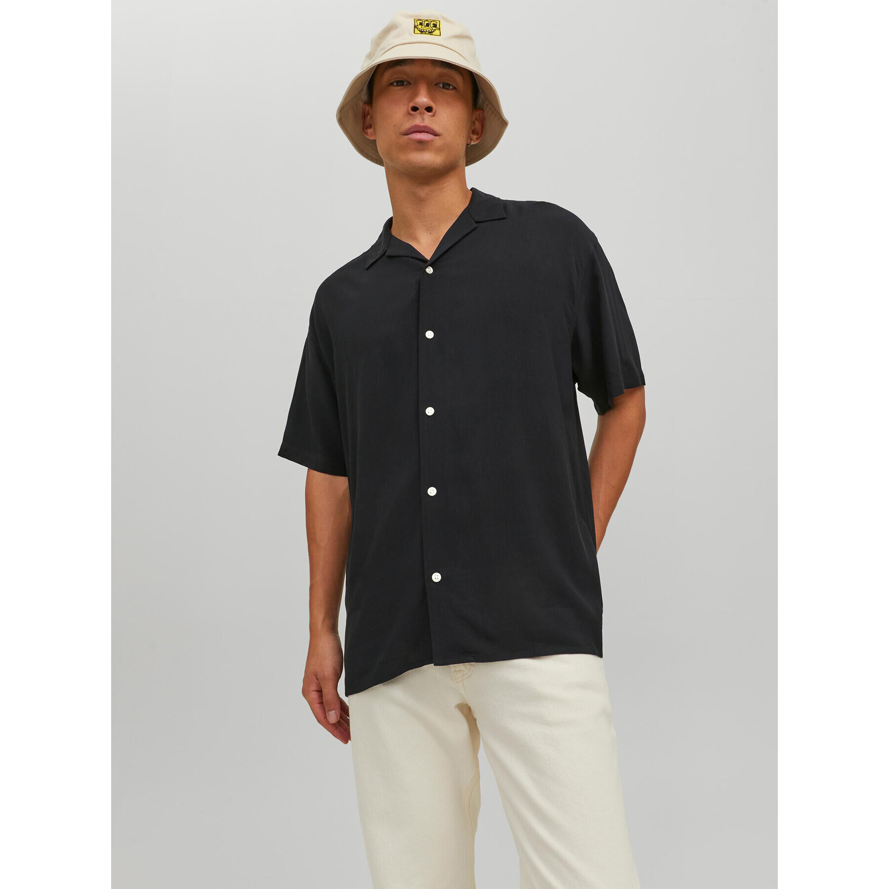 Jack&Jones Cămașă Noah 12228007 Negru Relaxed Fit - Pled.ro