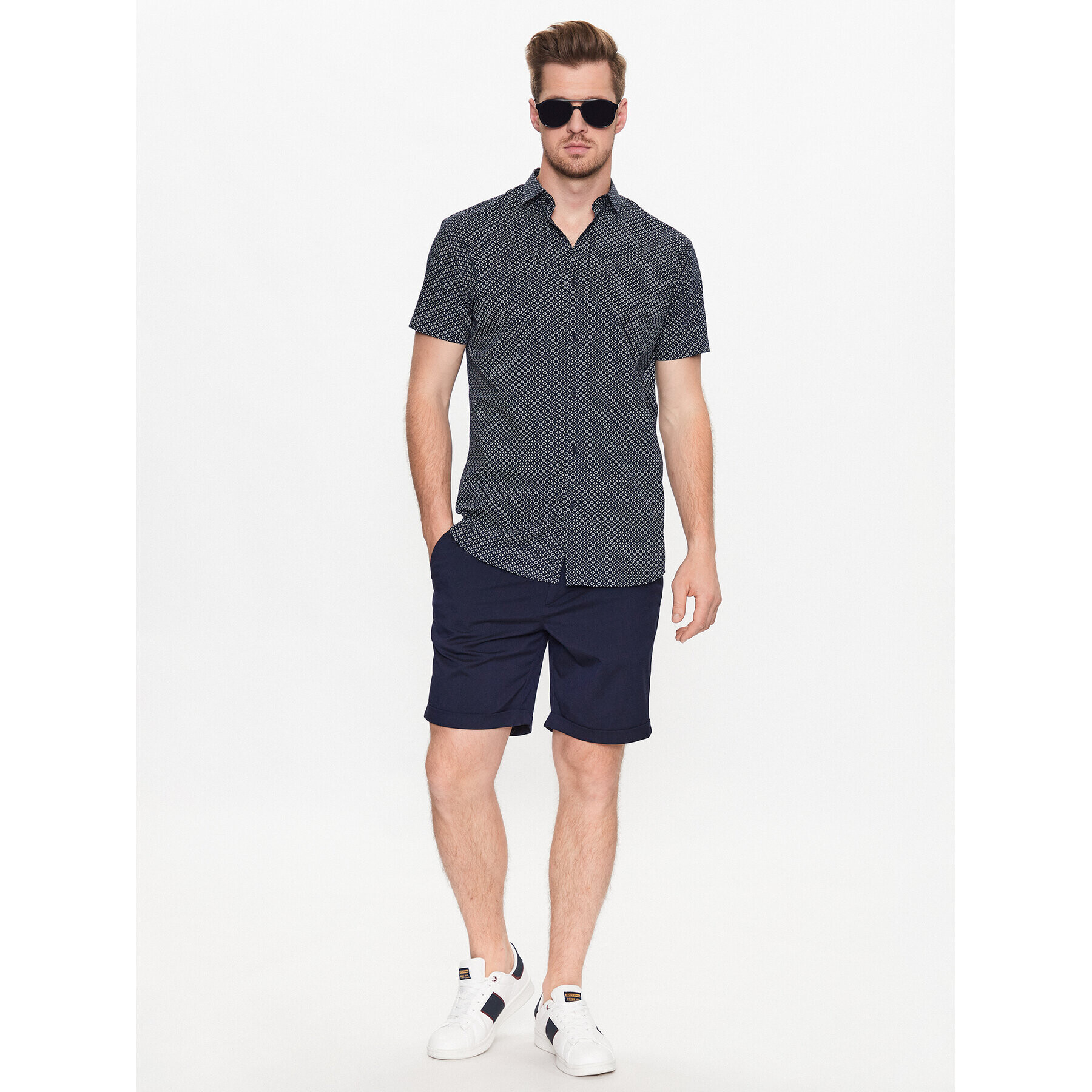 Jack&Jones Cămașă Cardiff 12231865 Bleumarin Slim Fit - Pled.ro