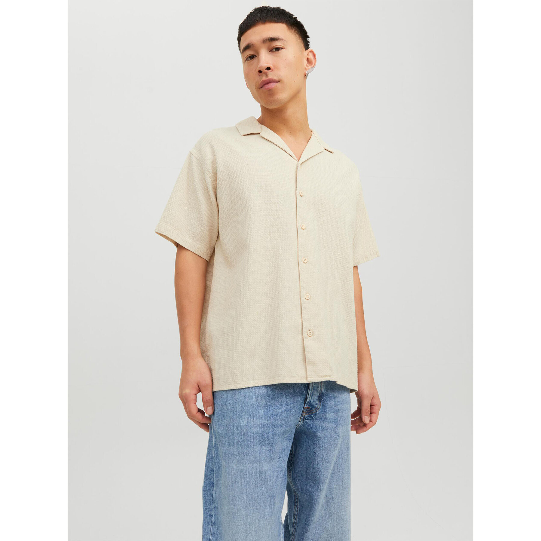 Jack&Jones Cămașă Caleb 12235475 Bej Relaxed Fit - Pled.ro