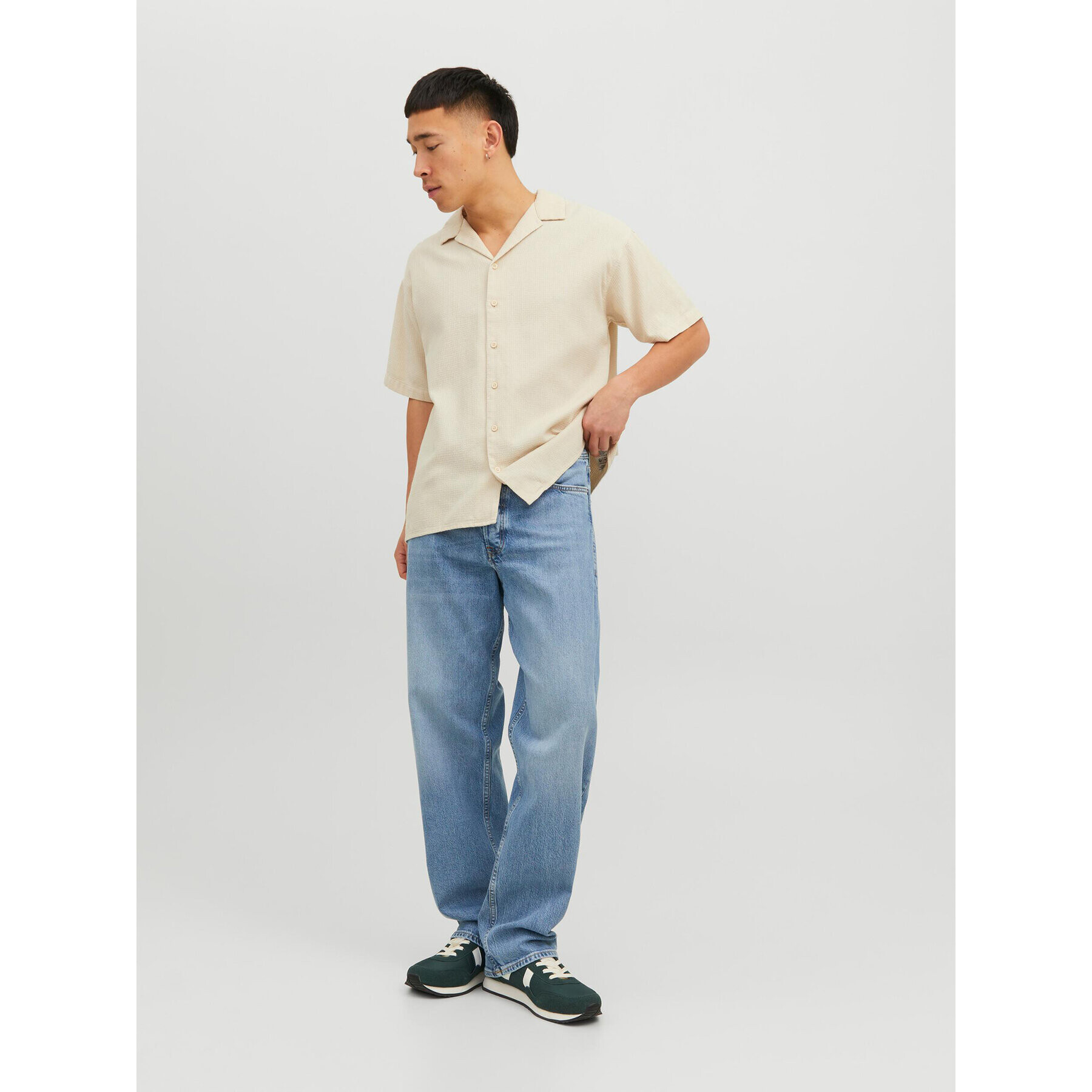 Jack&Jones Cămașă Caleb 12235475 Bej Relaxed Fit - Pled.ro