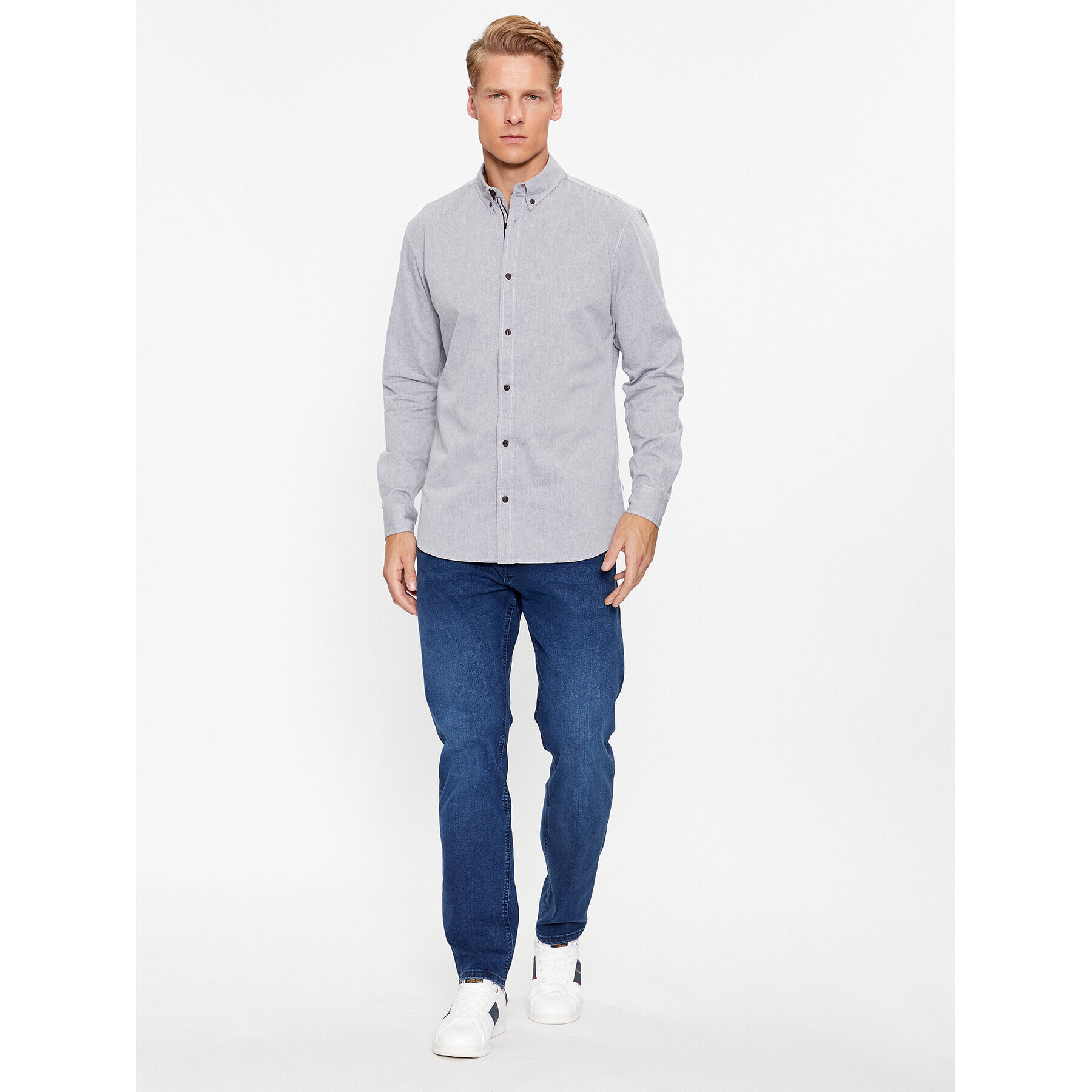 Jack&Jones Cămașă 12237287 Gri Slim Fit - Pled.ro