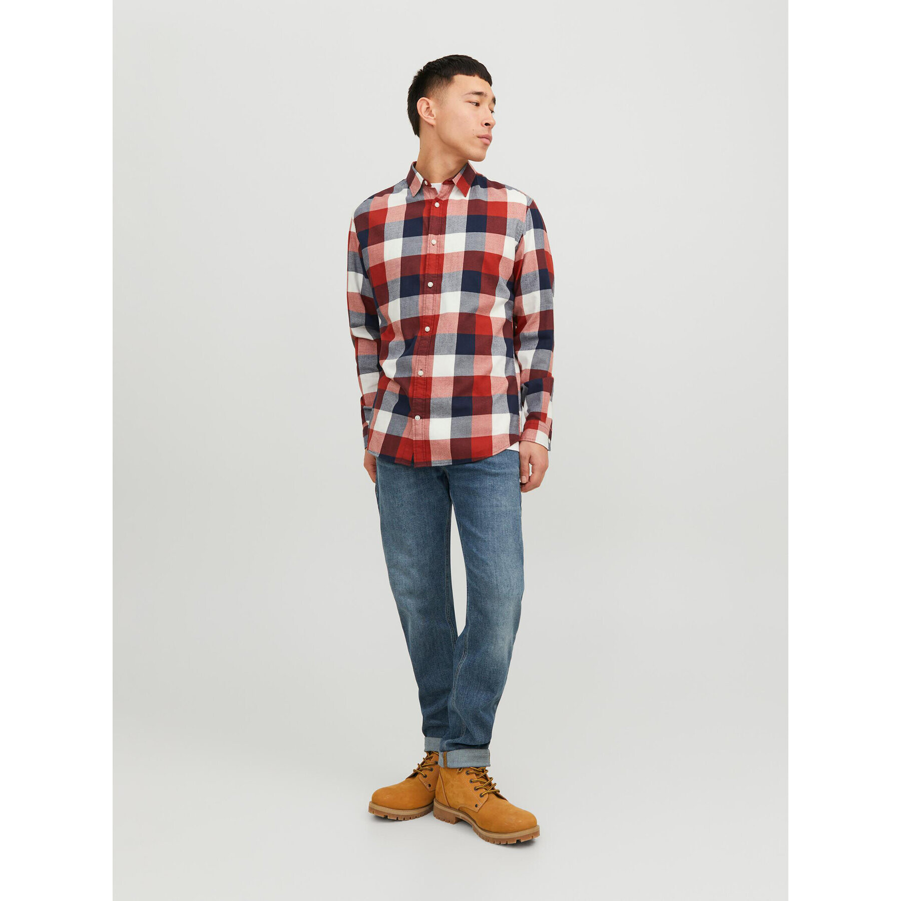 Jack&Jones Cămașă Buffalo 12235965 Roșu Slim Fit - Pled.ro