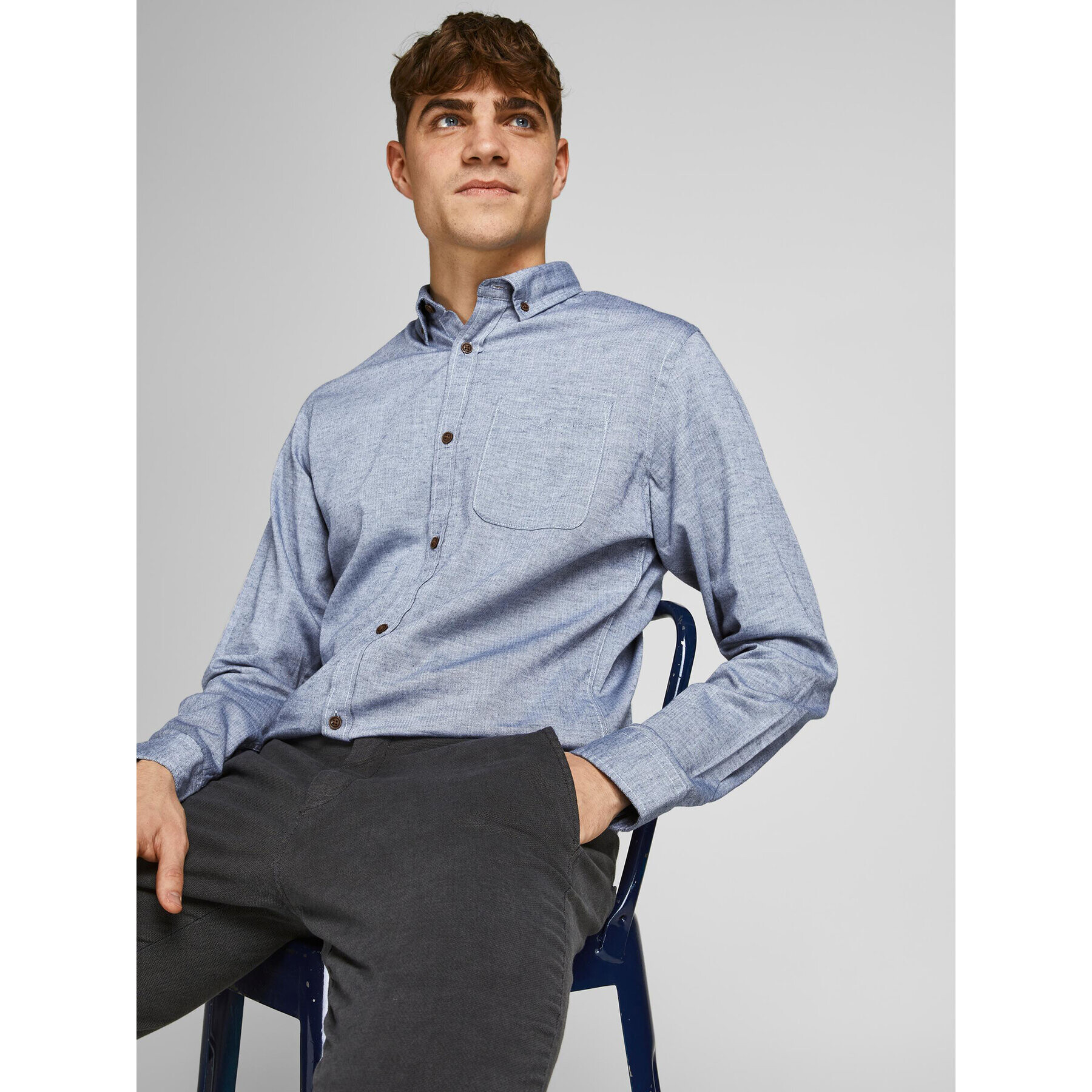 Jack&Jones Cămașă Classic Spring 12199505 Albastru Slim Fit - Pled.ro