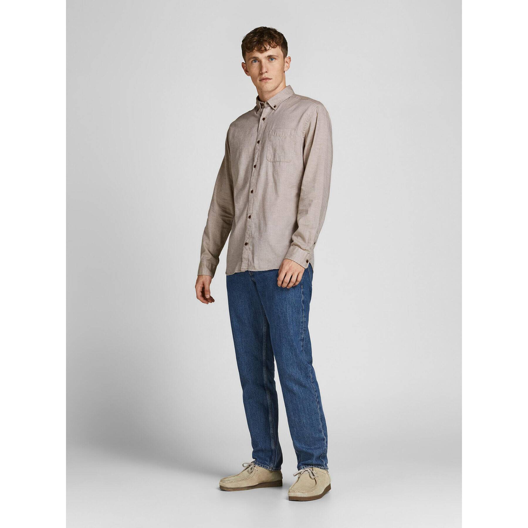 Jack&Jones Cămașă Classic Spring 12199505 Bej Slim Fit - Pled.ro