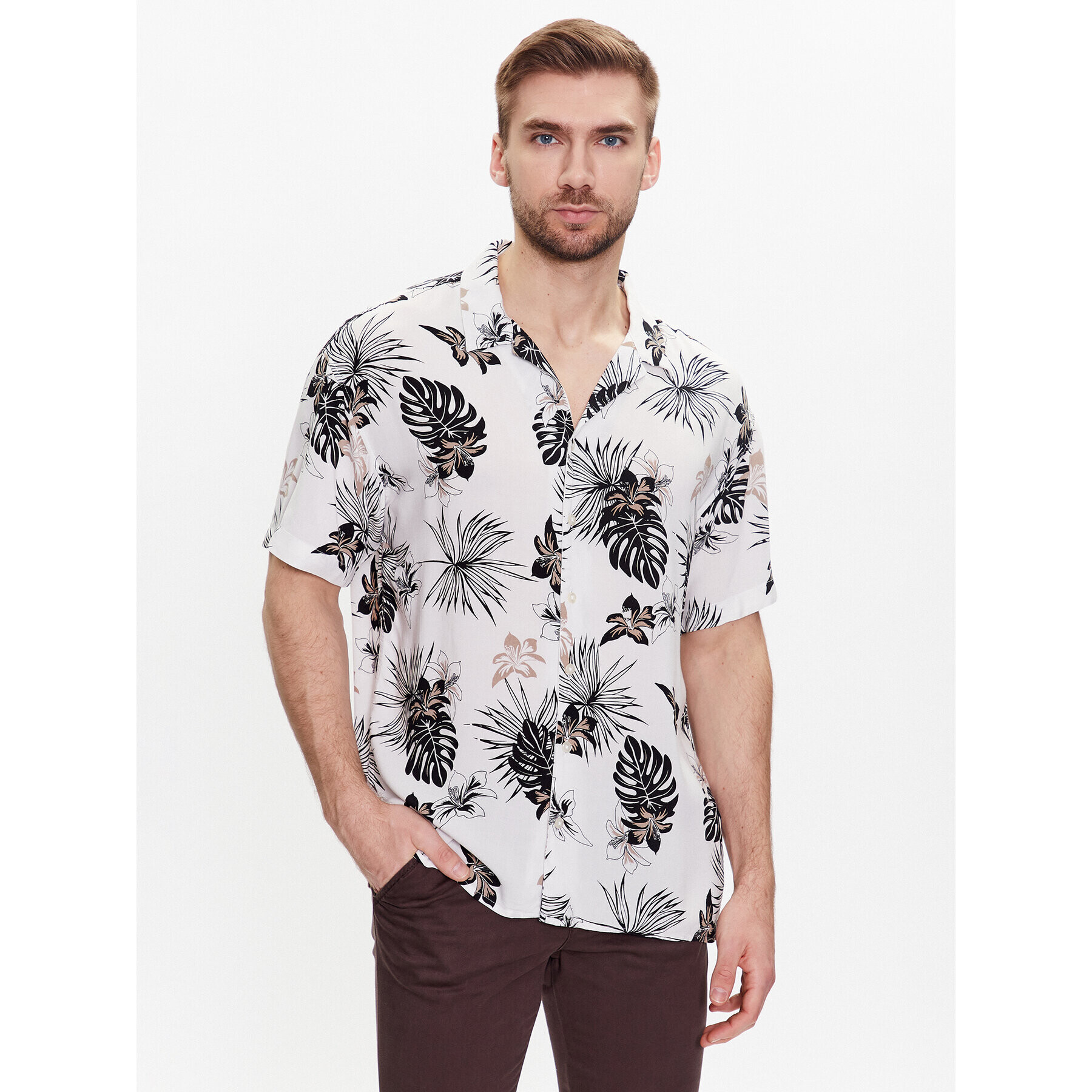 Jack&Jones Cămașă Irwin 12222959 Alb Relaxed Fit - Pled.ro