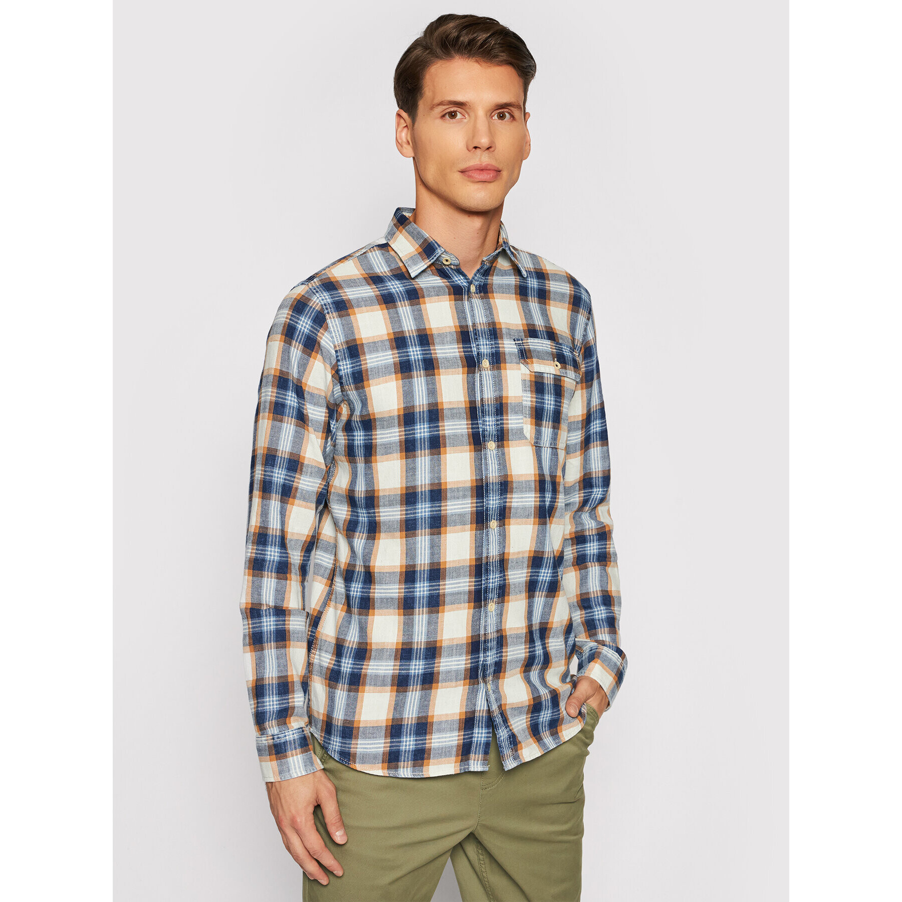 Jack&Jones Cămașă Jones 12191169 Albastru Regular Fit - Pled.ro