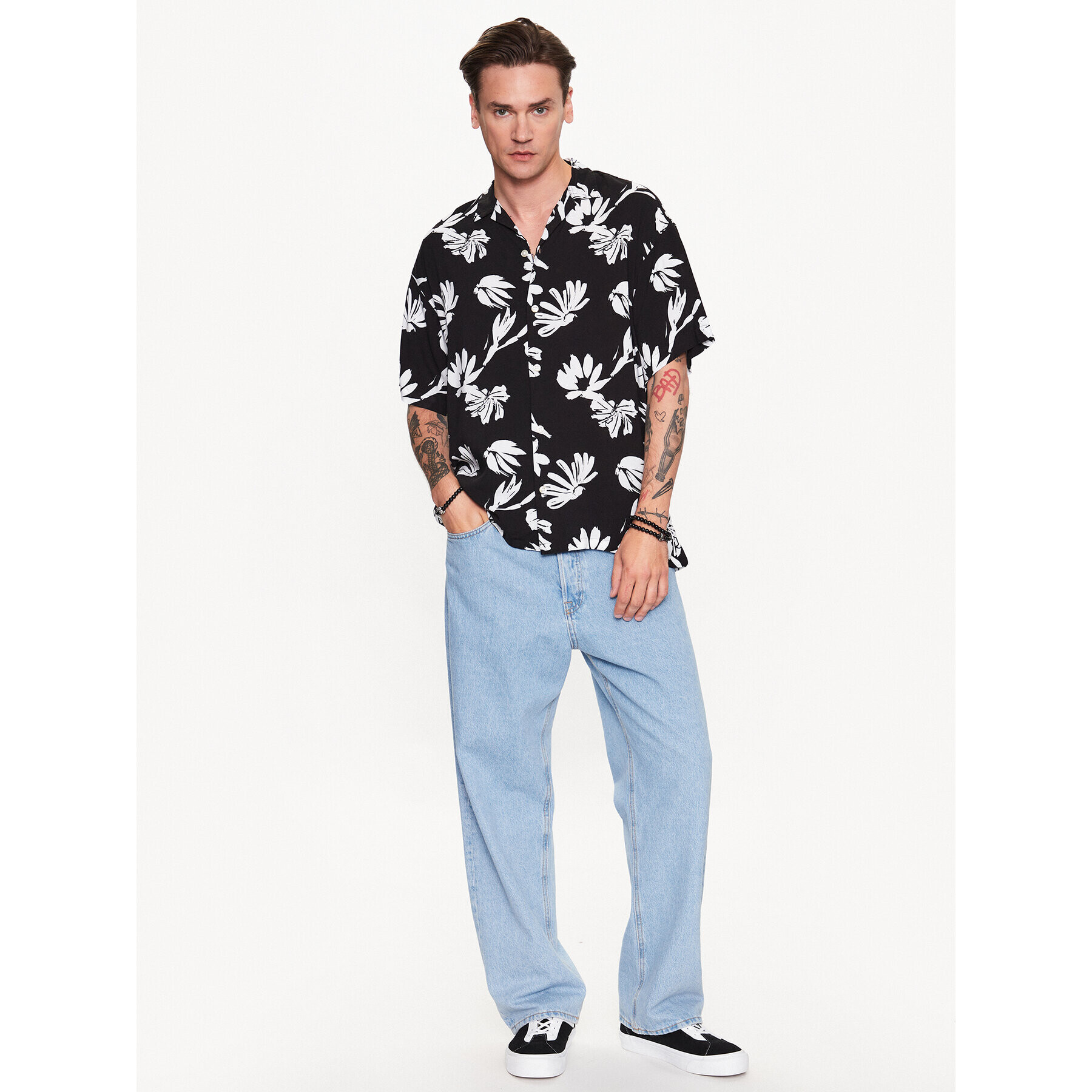 Jack&Jones Cămașă Luke 12233536 Negru Relaxed Fit - Pled.ro