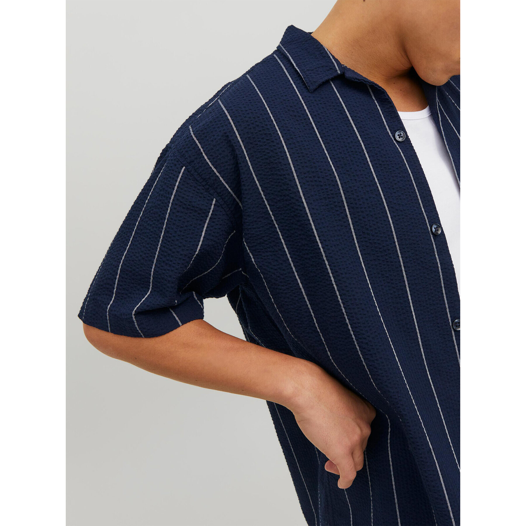 Jack&Jones Cămașă Palma 12233548 Bleumarin Relaxed Fit - Pled.ro