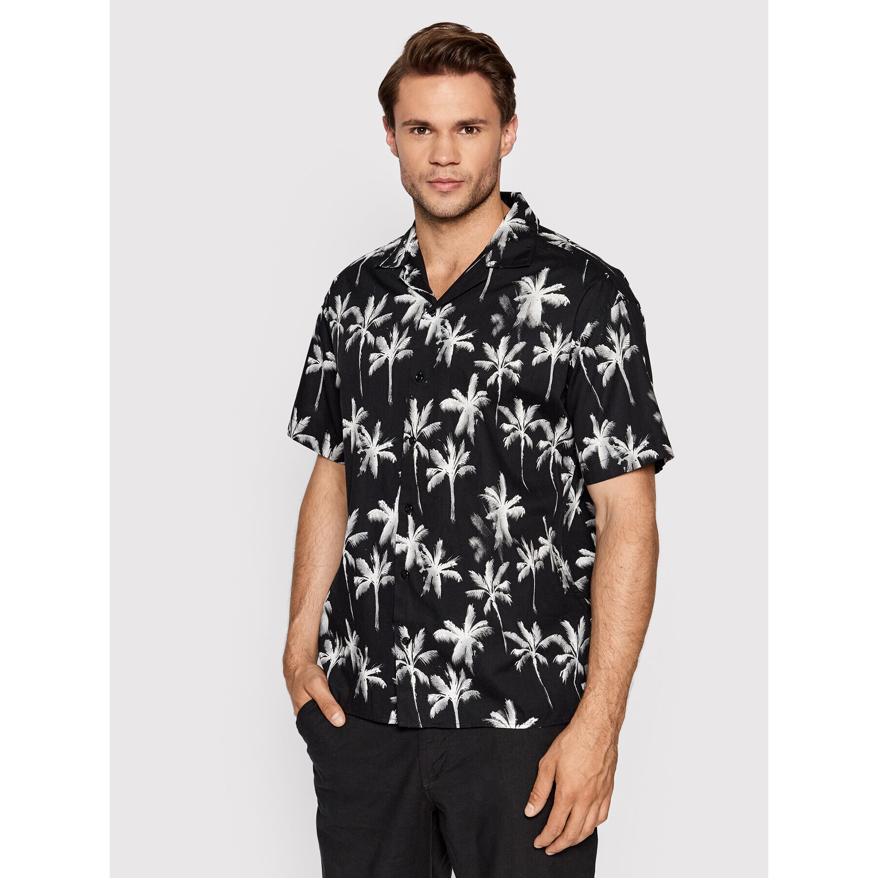 Jack&Jones Cămașă Pasadena 12209230 Negru Relaxed Fit - Pled.ro