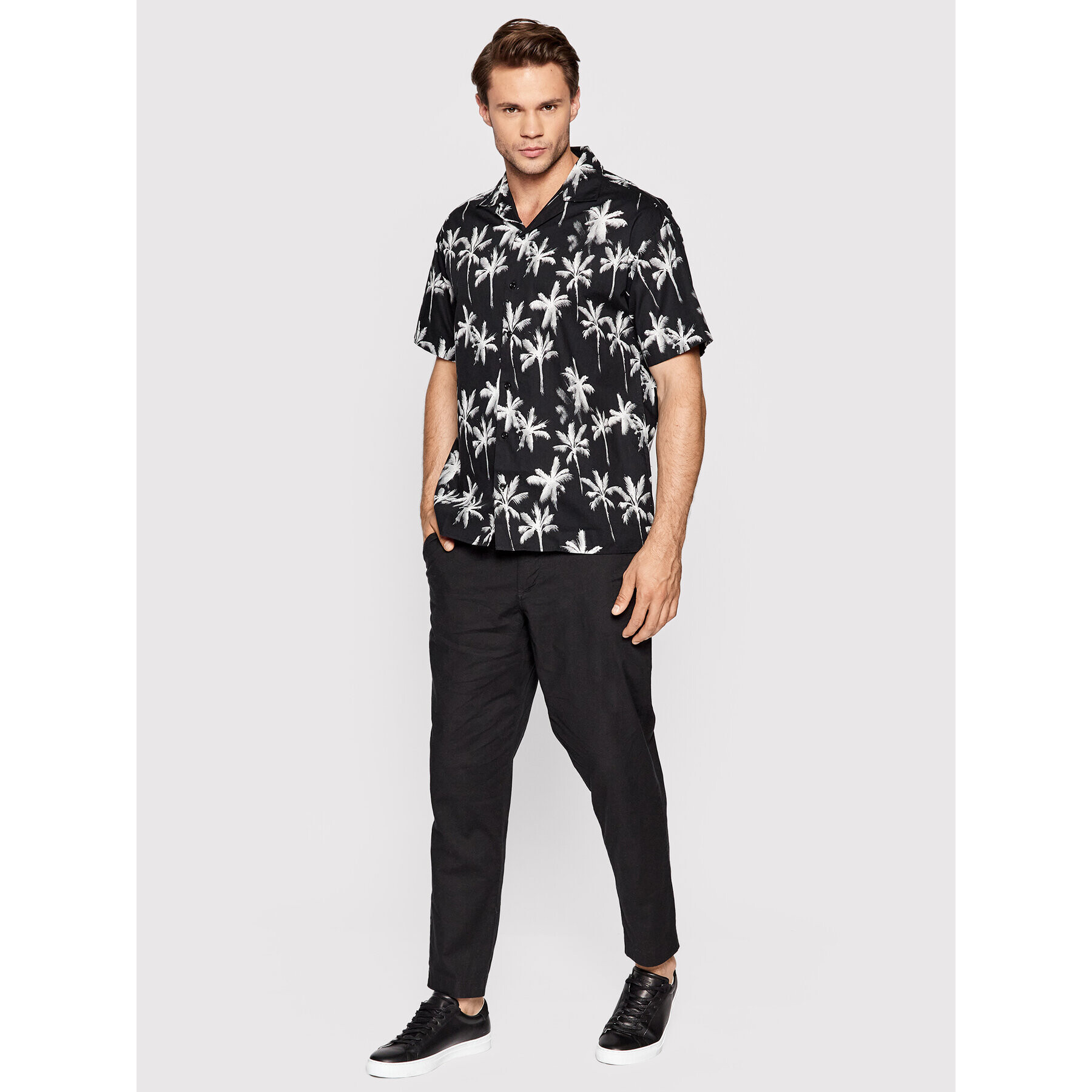 Jack&Jones Cămașă Pasadena 12209230 Negru Relaxed Fit - Pled.ro