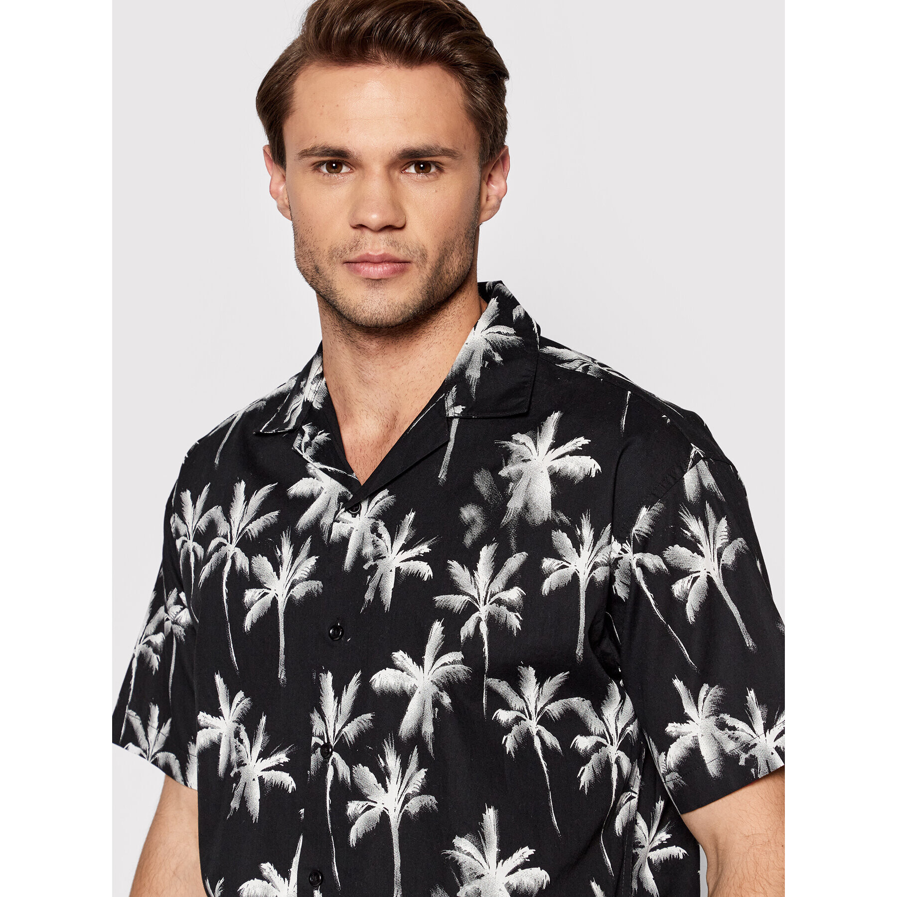 Jack&Jones Cămașă Pasadena 12209230 Negru Relaxed Fit - Pled.ro