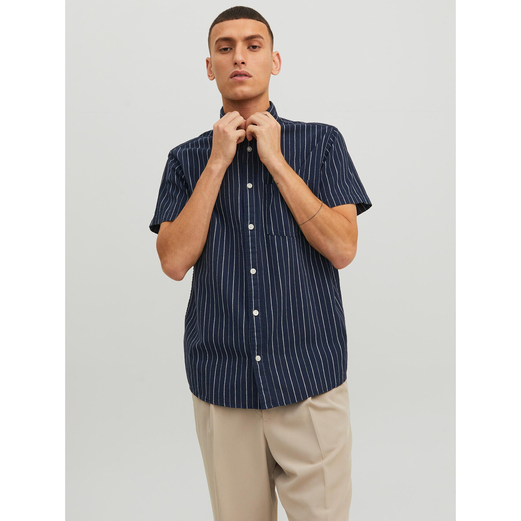 Jack&Jones Cămașă Tulum 12234699 Bleumarin Relaxed Fit - Pled.ro