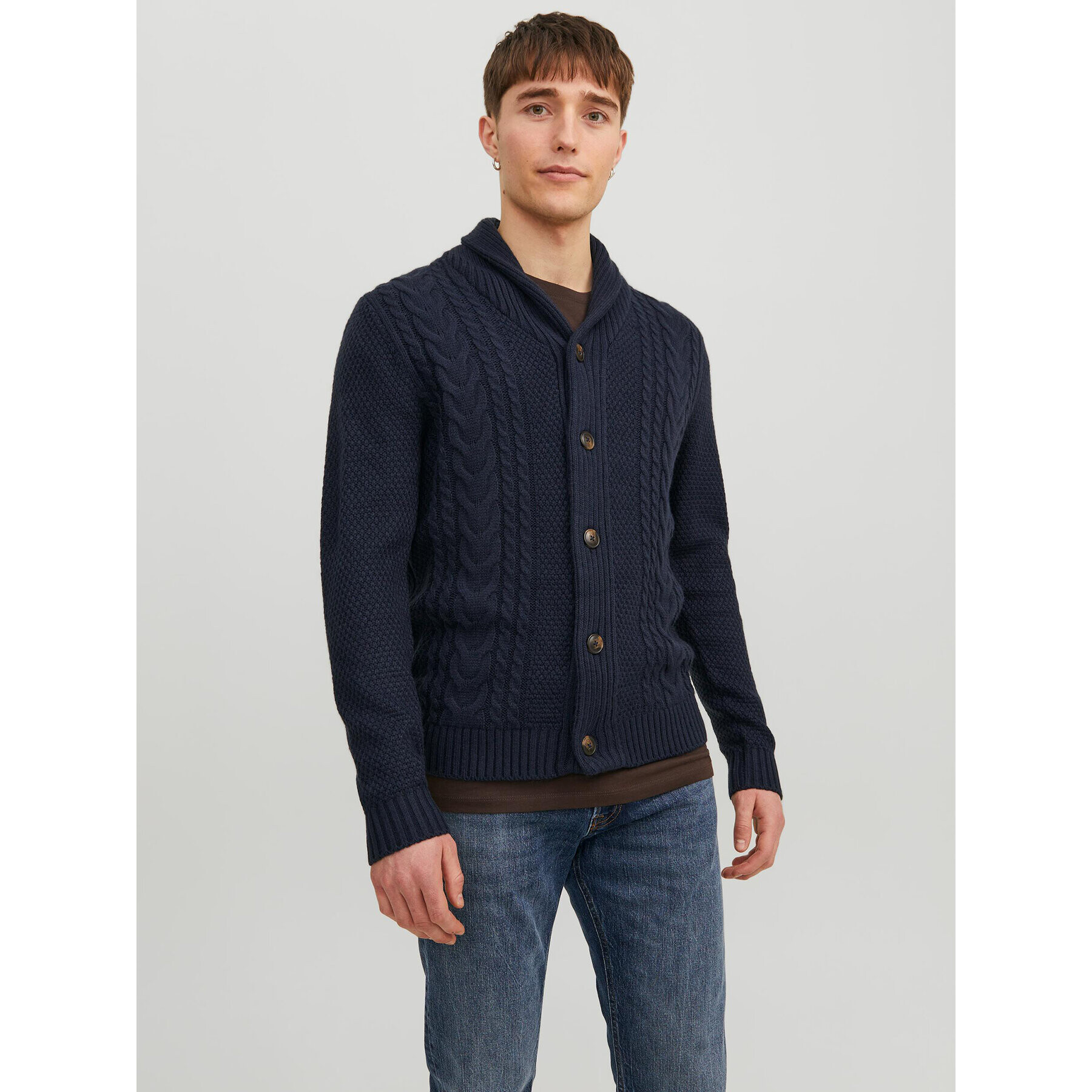 Jack&Jones Cardigan 12236318 Bleumarin Regular Fit - Pled.ro