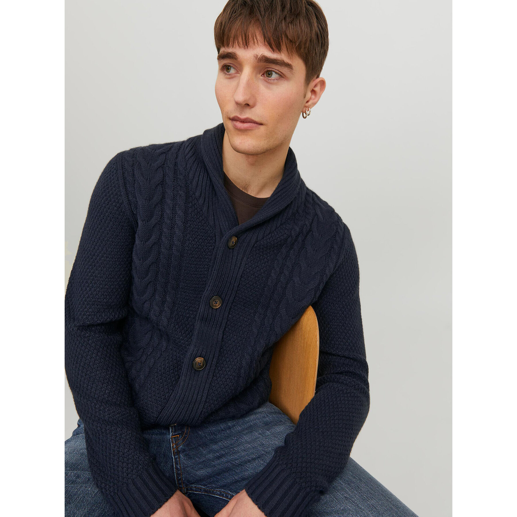 Jack&Jones Cardigan 12236318 Bleumarin Regular Fit - Pled.ro