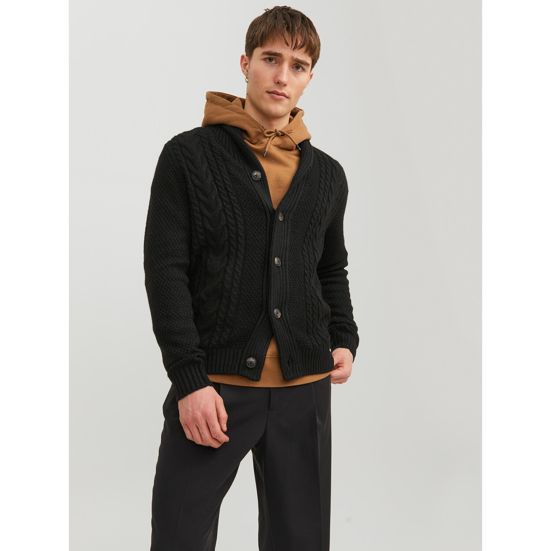 Jack&Jones Cardigan 12236318 Negru Regular Fit - Pled.ro