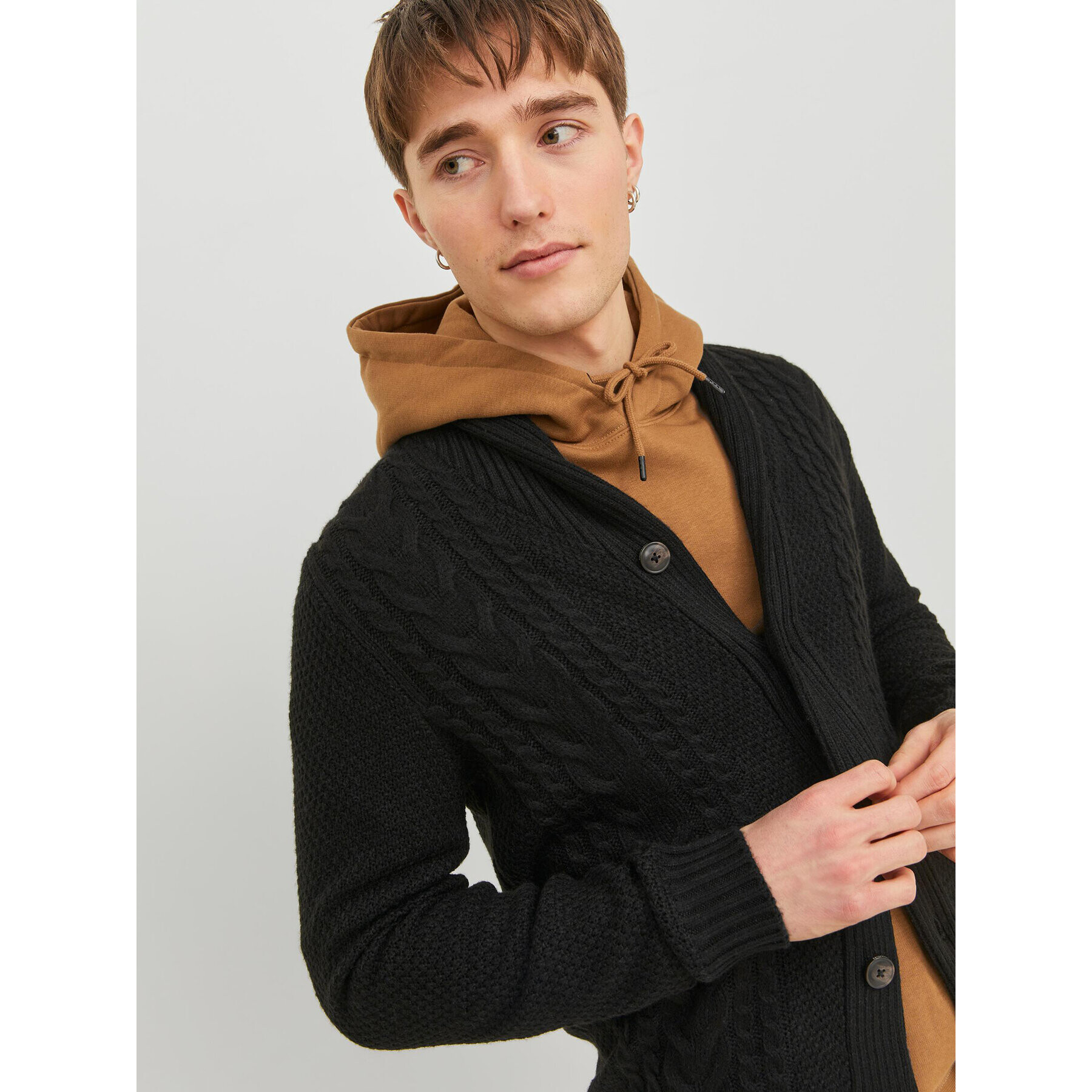 Jack&Jones Cardigan 12236318 Negru Regular Fit - Pled.ro