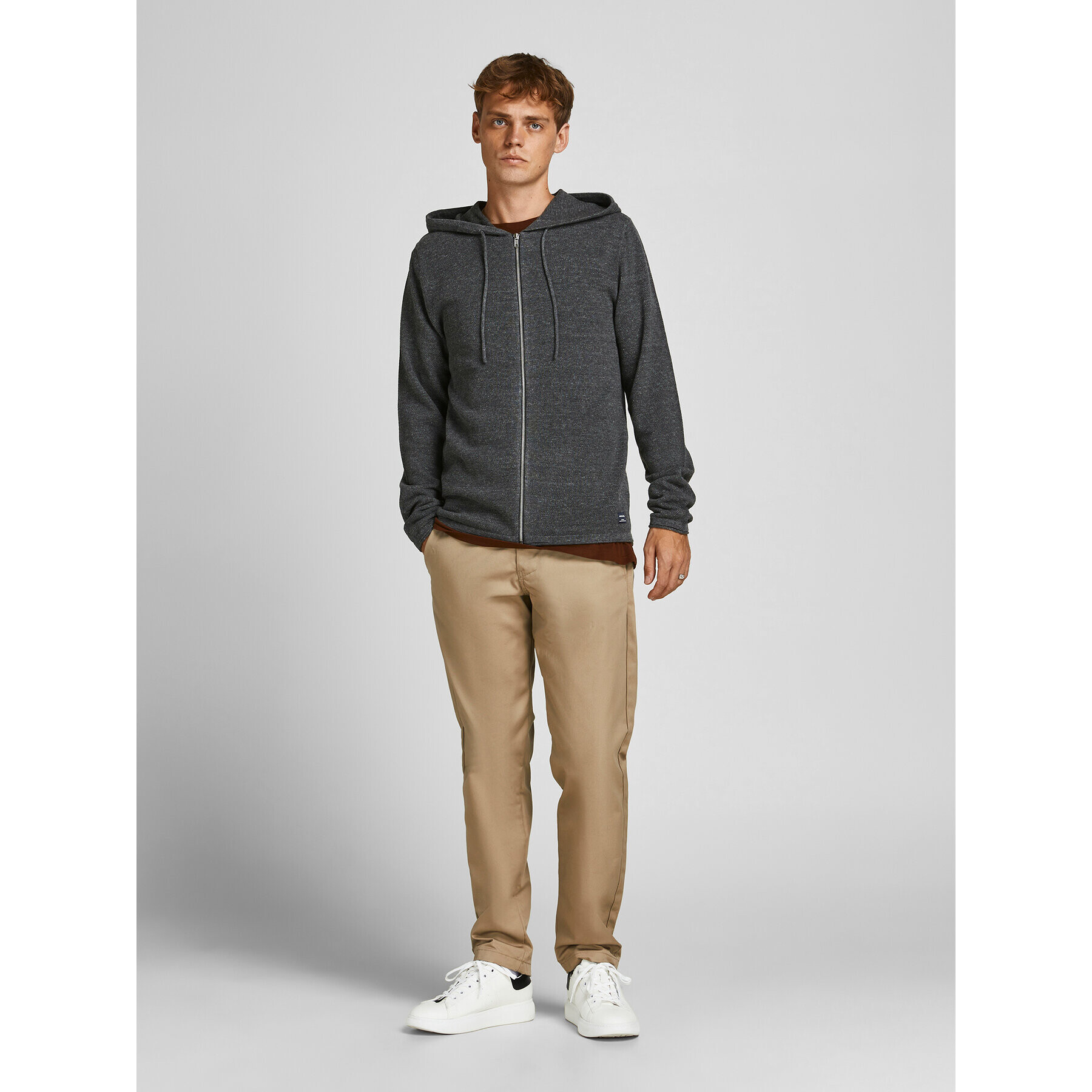 Jack&Jones Cardigan Hill 12190154 Gri Regular Fit - Pled.ro