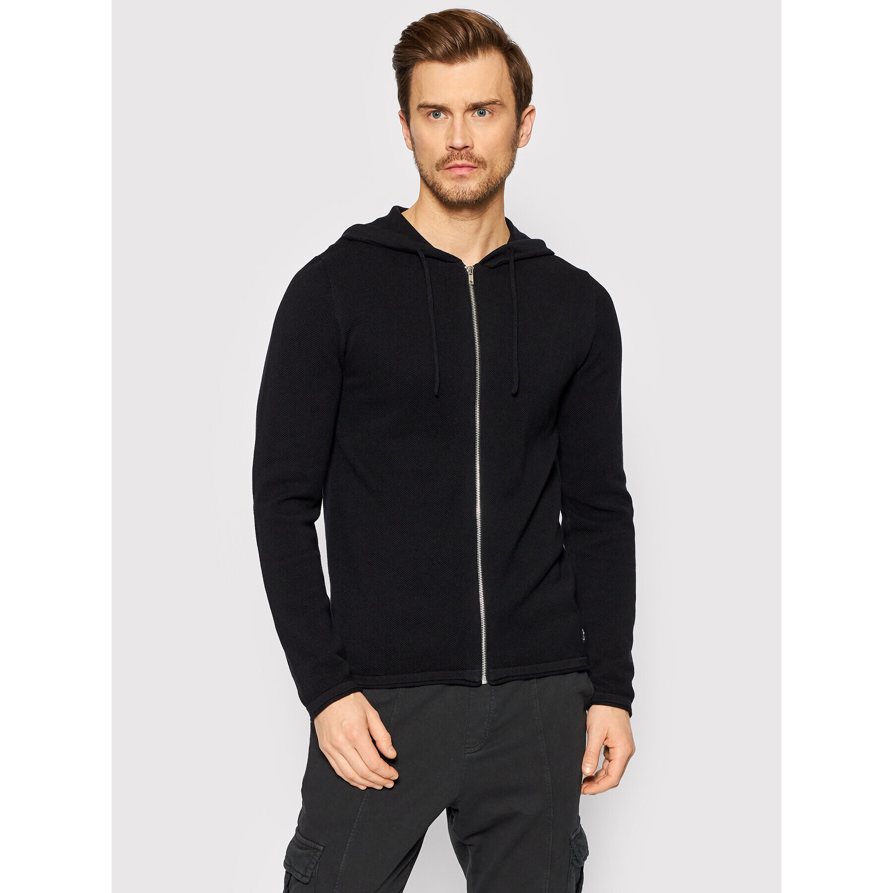 Jack&Jones Cardigan Hill 12190154 Negru Regular Fit - Pled.ro