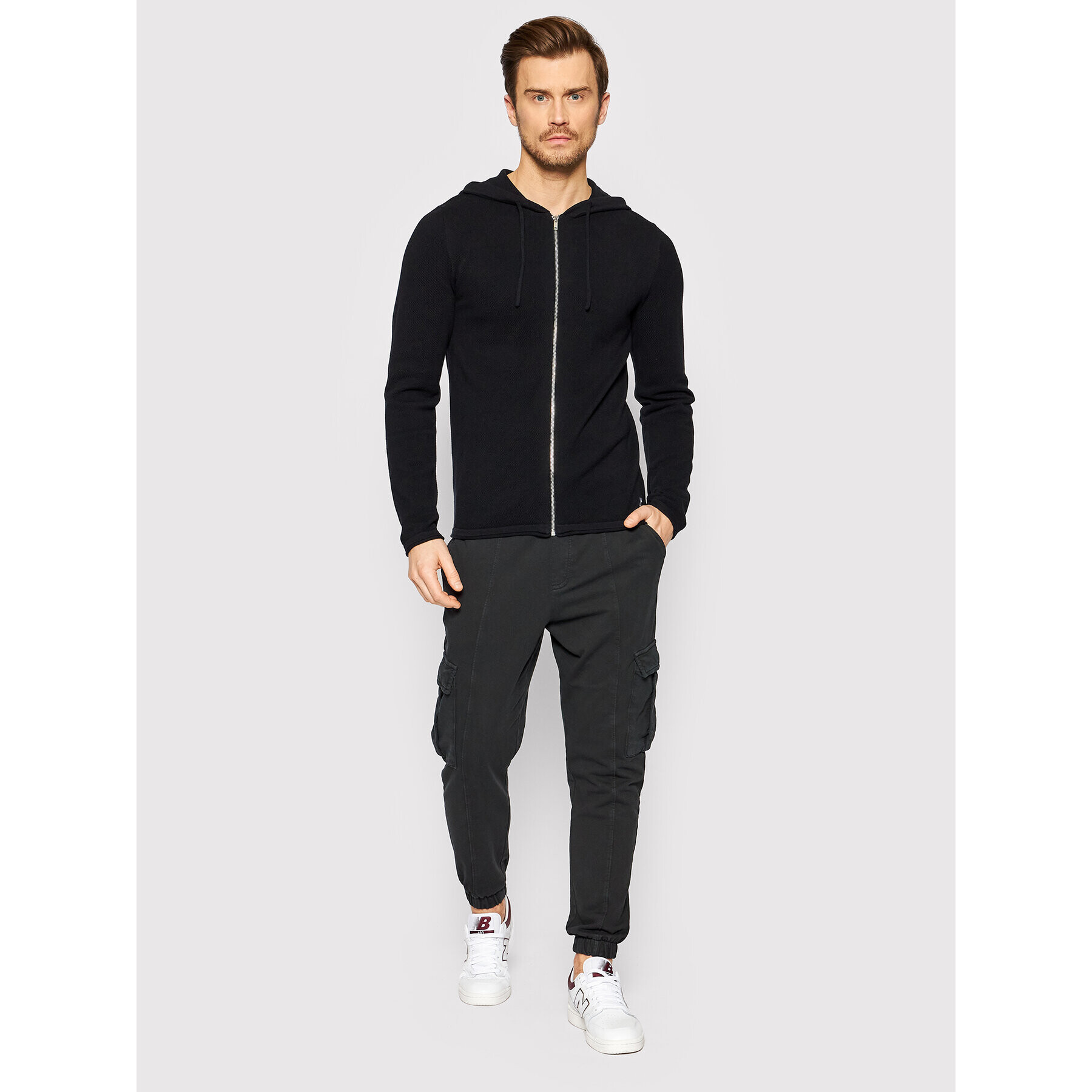 Jack&Jones Cardigan Hill 12190154 Negru Regular Fit - Pled.ro