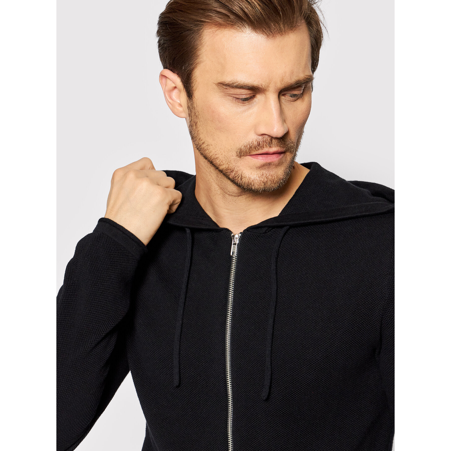 Jack&Jones Cardigan Hill 12190154 Negru Regular Fit - Pled.ro