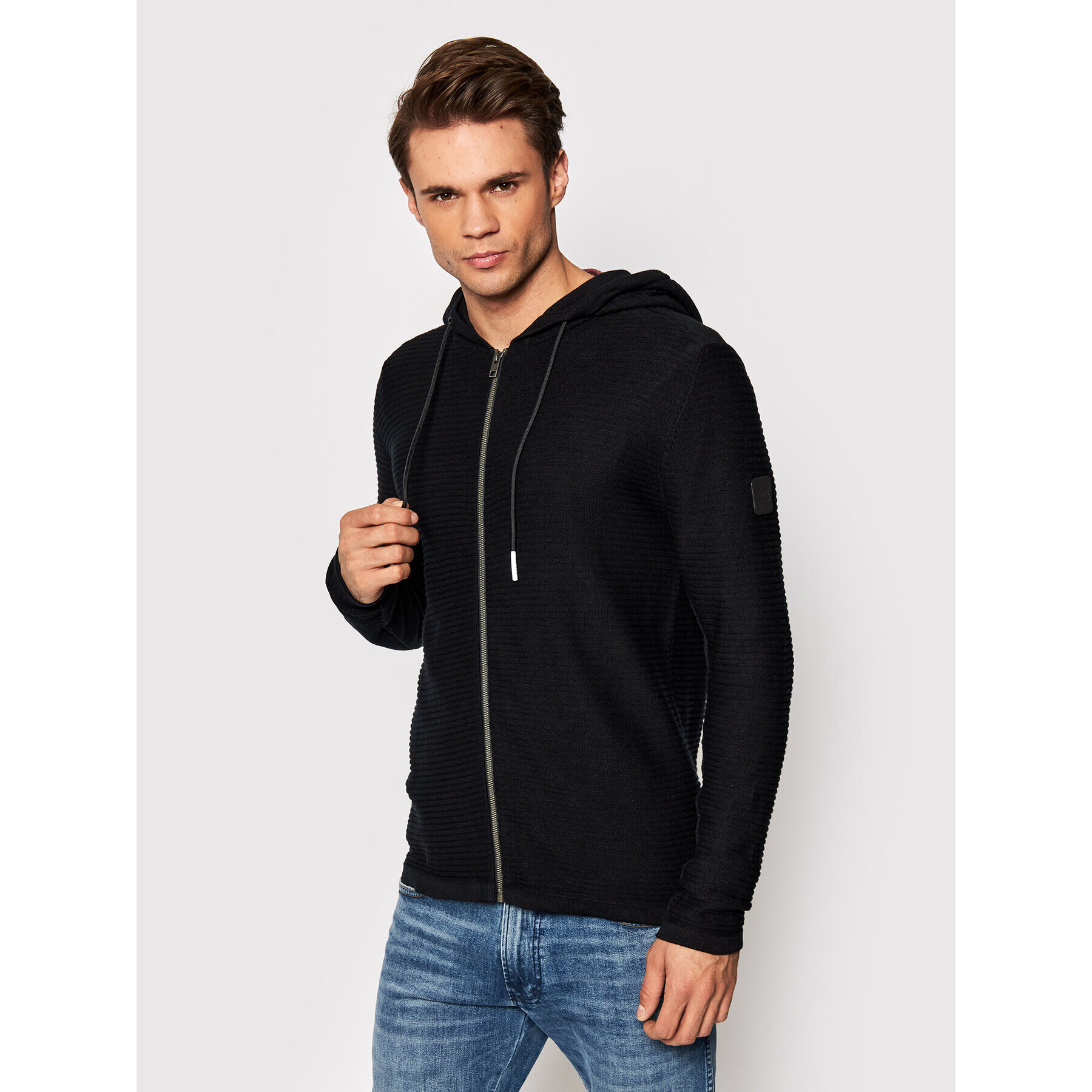 Jack&Jones Cardigan Tack 12197223 Negru Regular Fit - Pled.ro