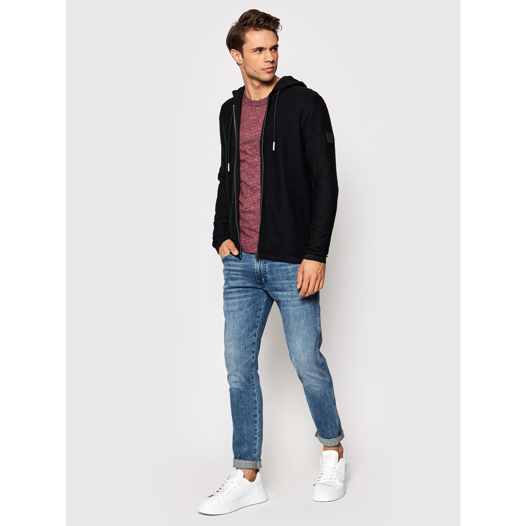 Jack&Jones Cardigan Tack 12197223 Negru Regular Fit - Pled.ro