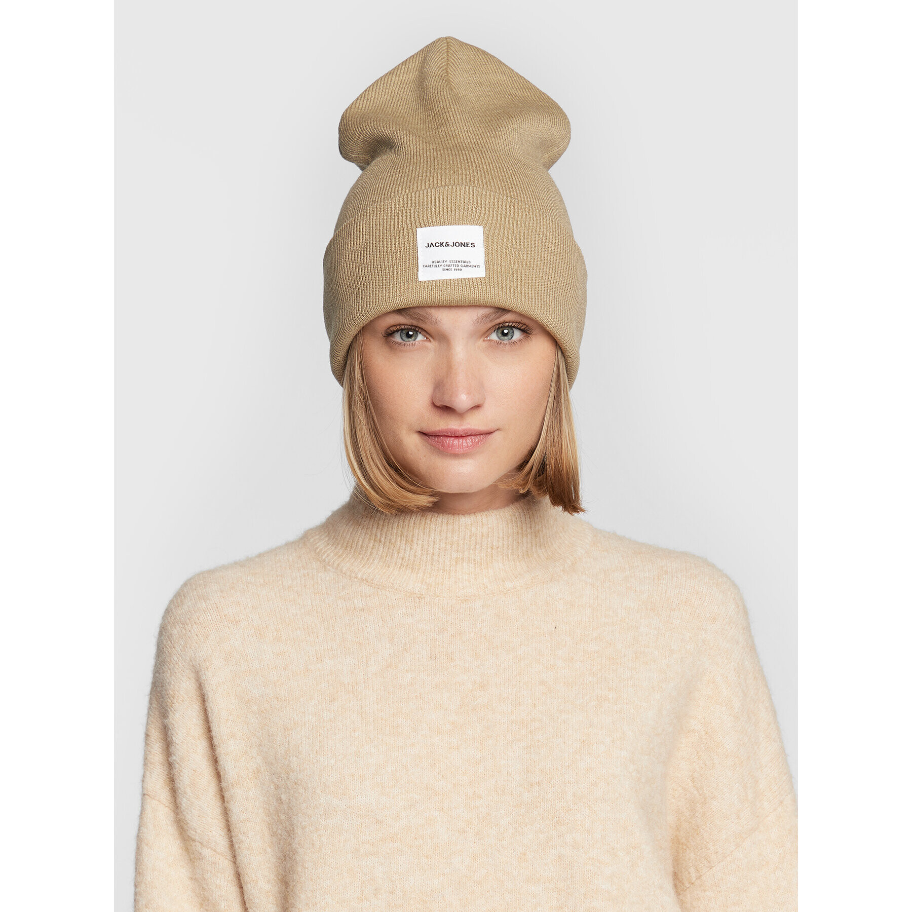 Jack&Jones Căciulă Long Knit 12150627 Bej - Pled.ro