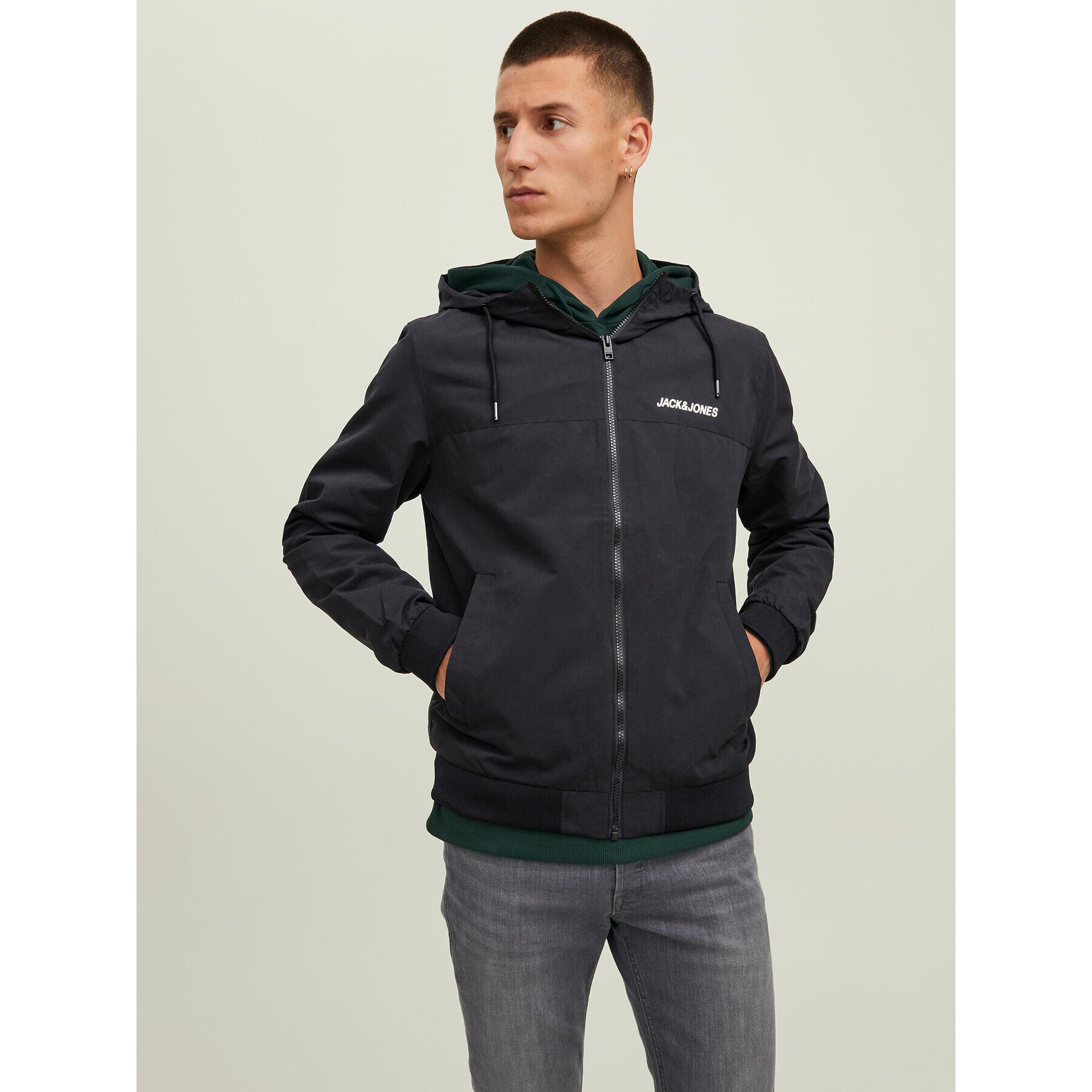 Jack&Jones Geacă 12200208 Negru Regular Fit - Pled.ro