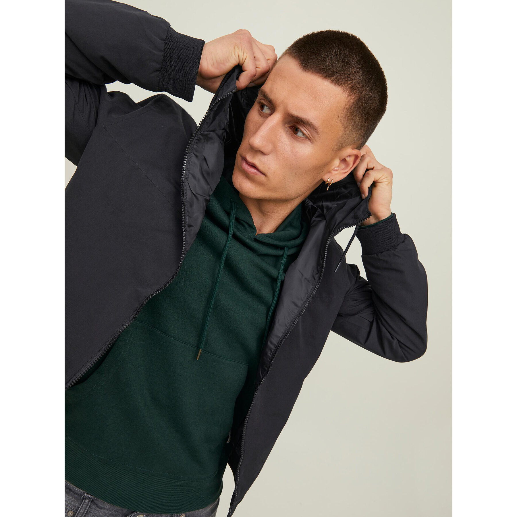 Jack&Jones Geacă 12200208 Negru Regular Fit - Pled.ro