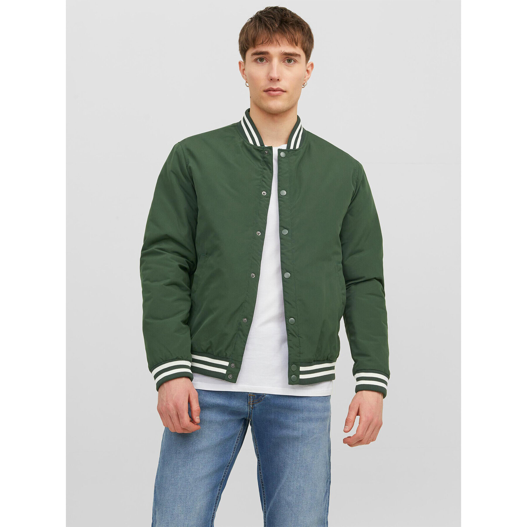 Jack&Jones Geacă bomber 12243232 Verde Regular Fit - Pled.ro