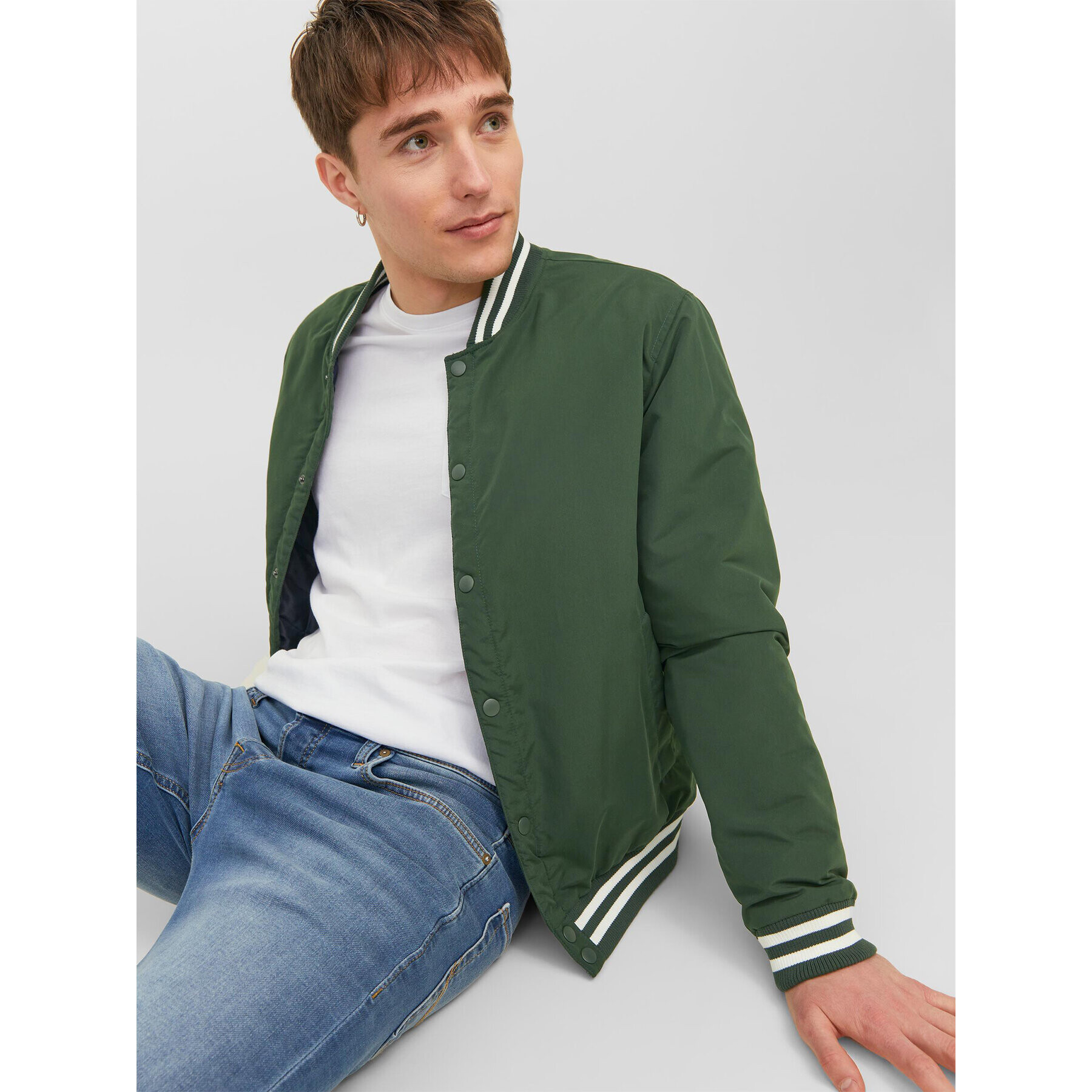 Jack&Jones Geacă bomber 12243232 Verde Regular Fit - Pled.ro