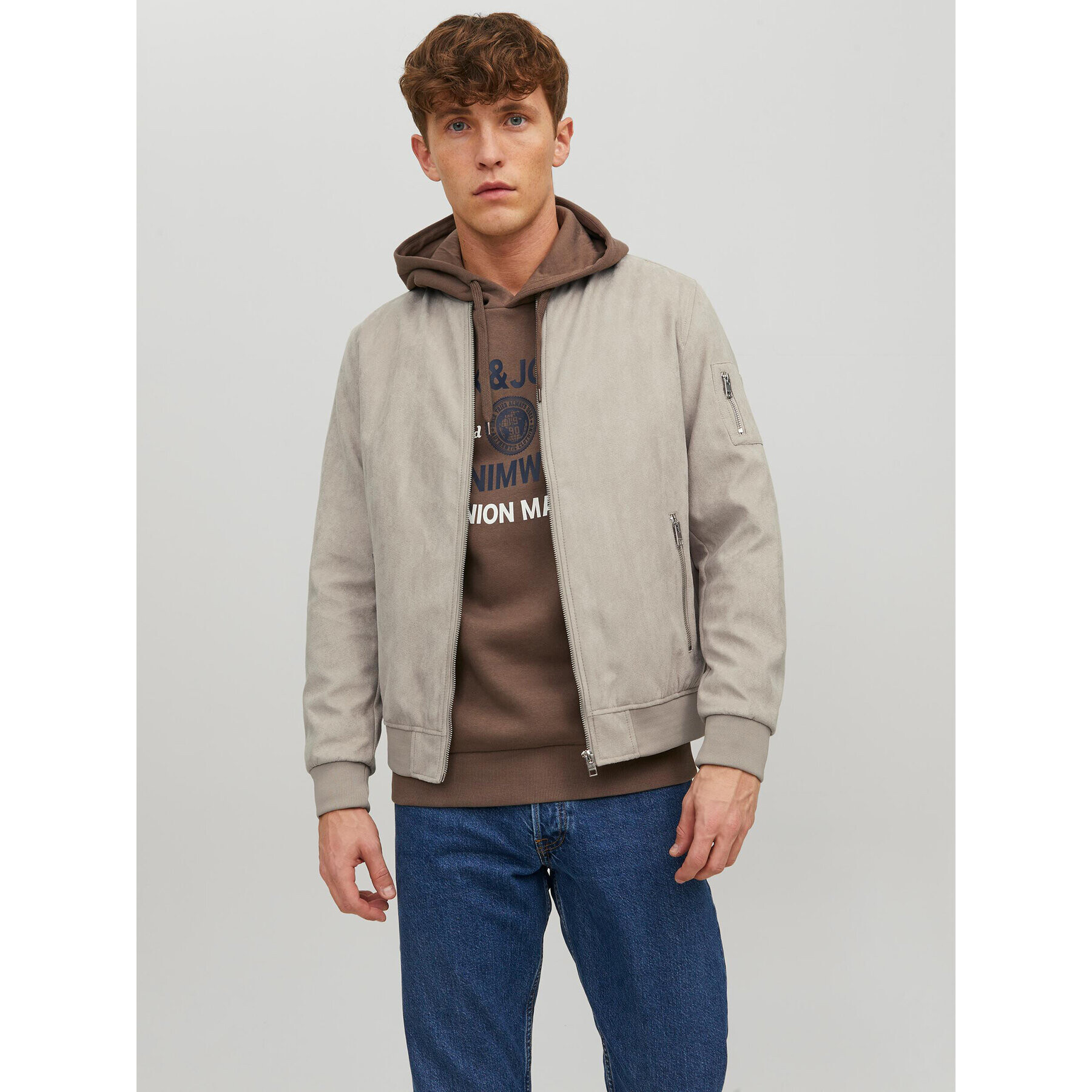 Jack&Jones Geacă bomber Rocky 12223651 Bej Regular Fit - Pled.ro