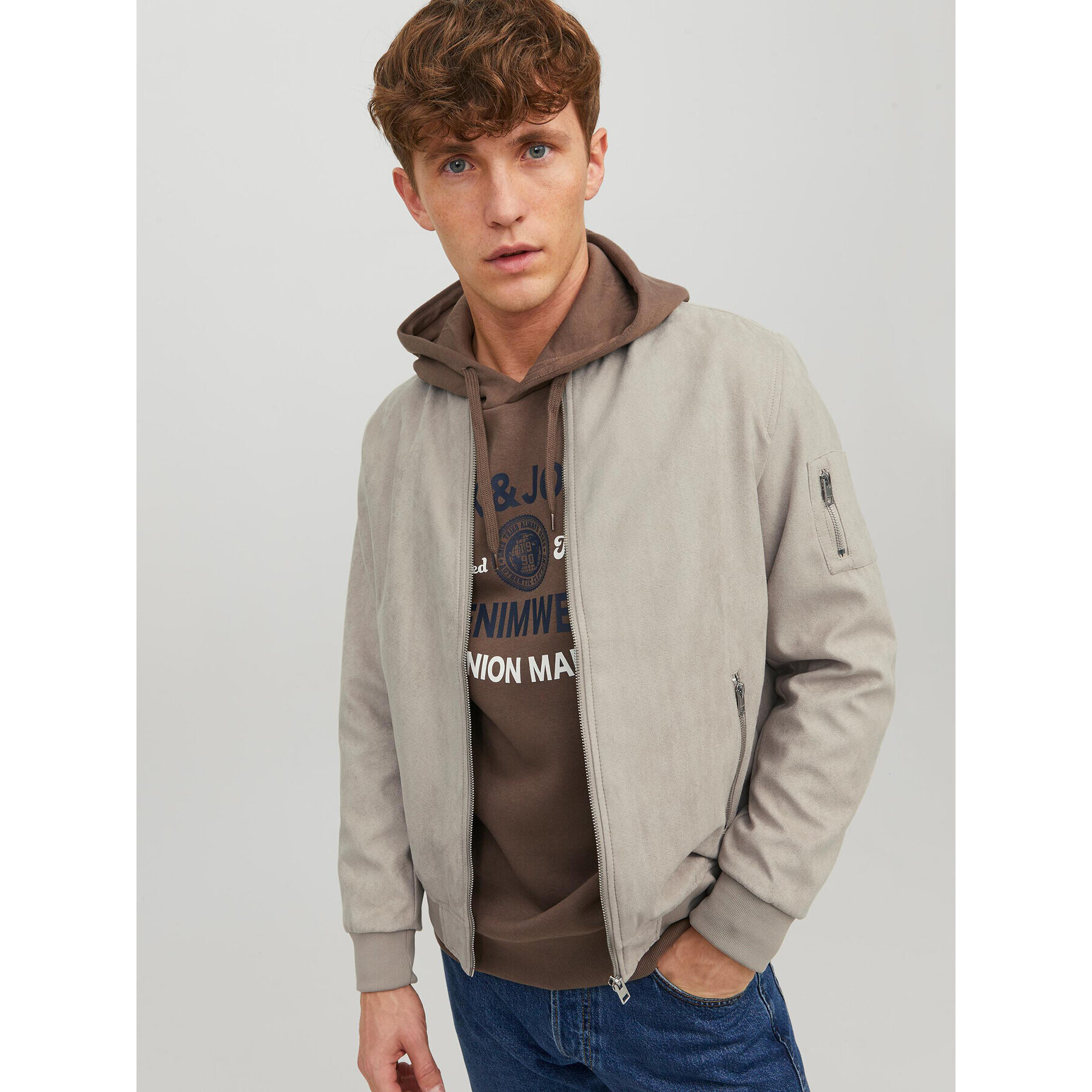 Jack&Jones Geacă bomber Rocky 12223651 Bej Regular Fit - Pled.ro