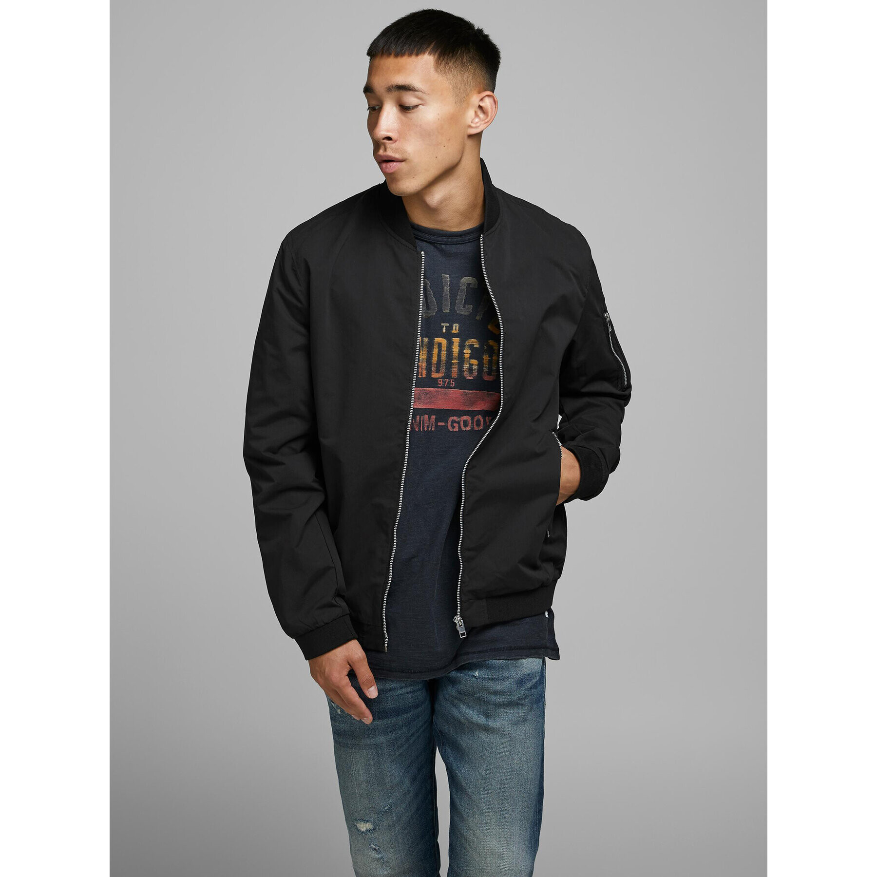 Jack&Jones Geacă bomber Rush 12165203 Negru Regular Fit - Pled.ro