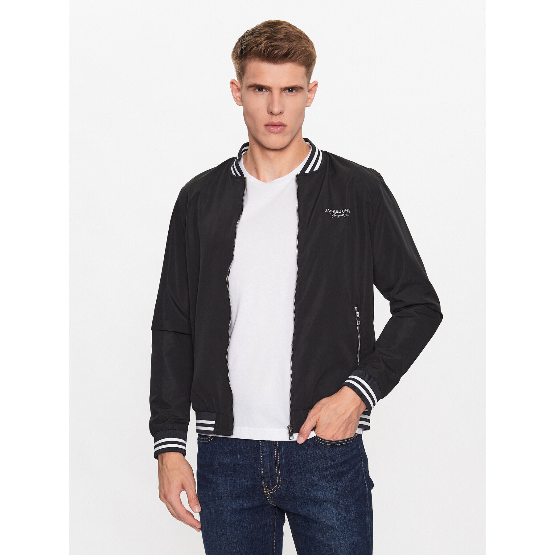 Jack&Jones Geacă bomber Splash 12234723 Negru Regular Fit - Pled.ro