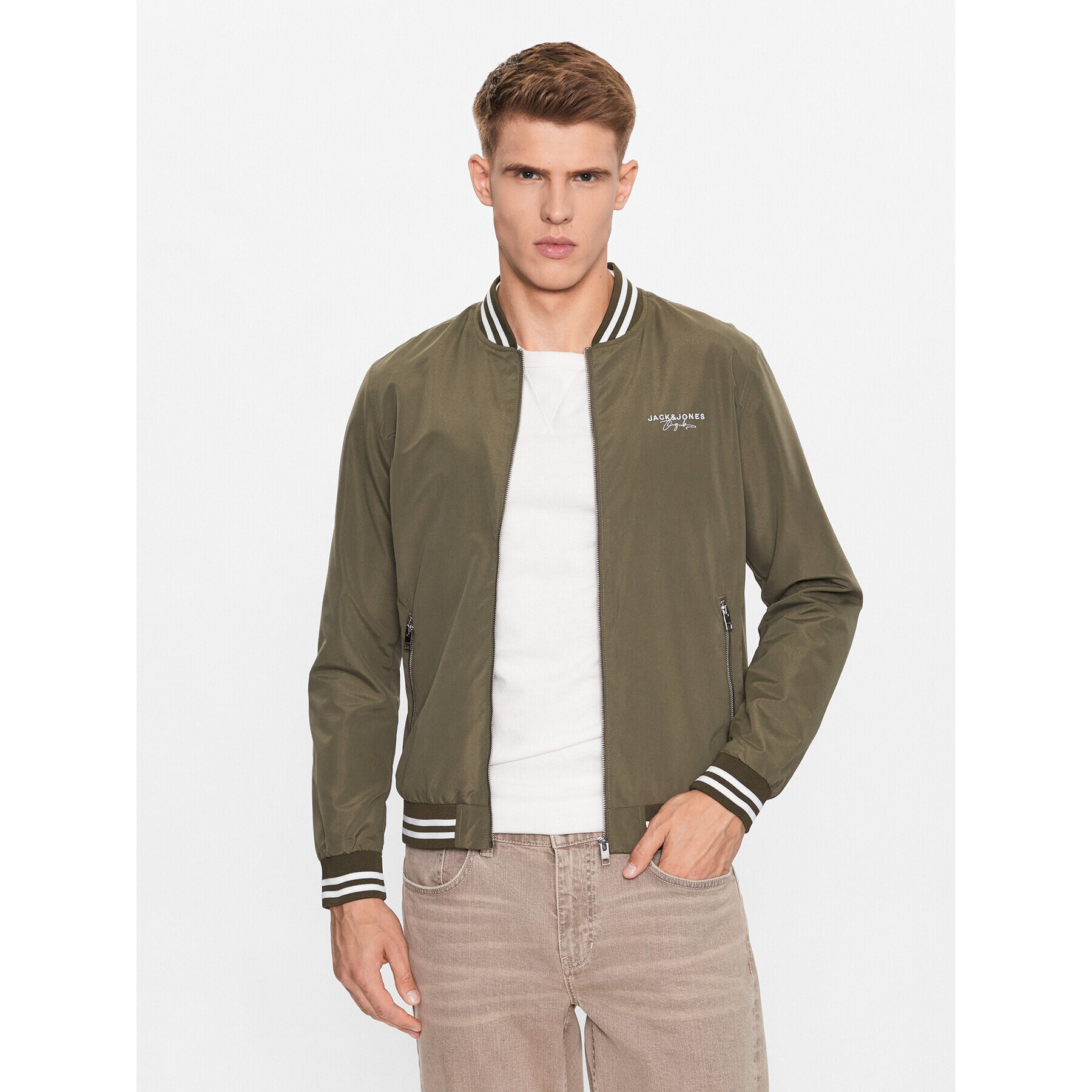 Jack&Jones Geacă bomber Splash 12234723 Verde Regular Fit - Pled.ro