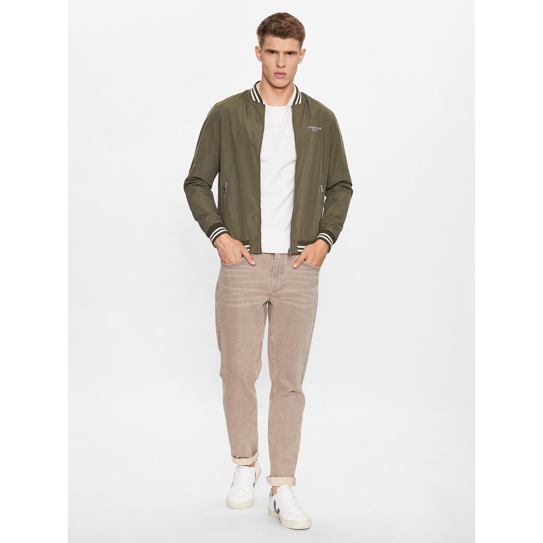 Jack&Jones Geacă bomber Splash 12234723 Verde Regular Fit - Pled.ro