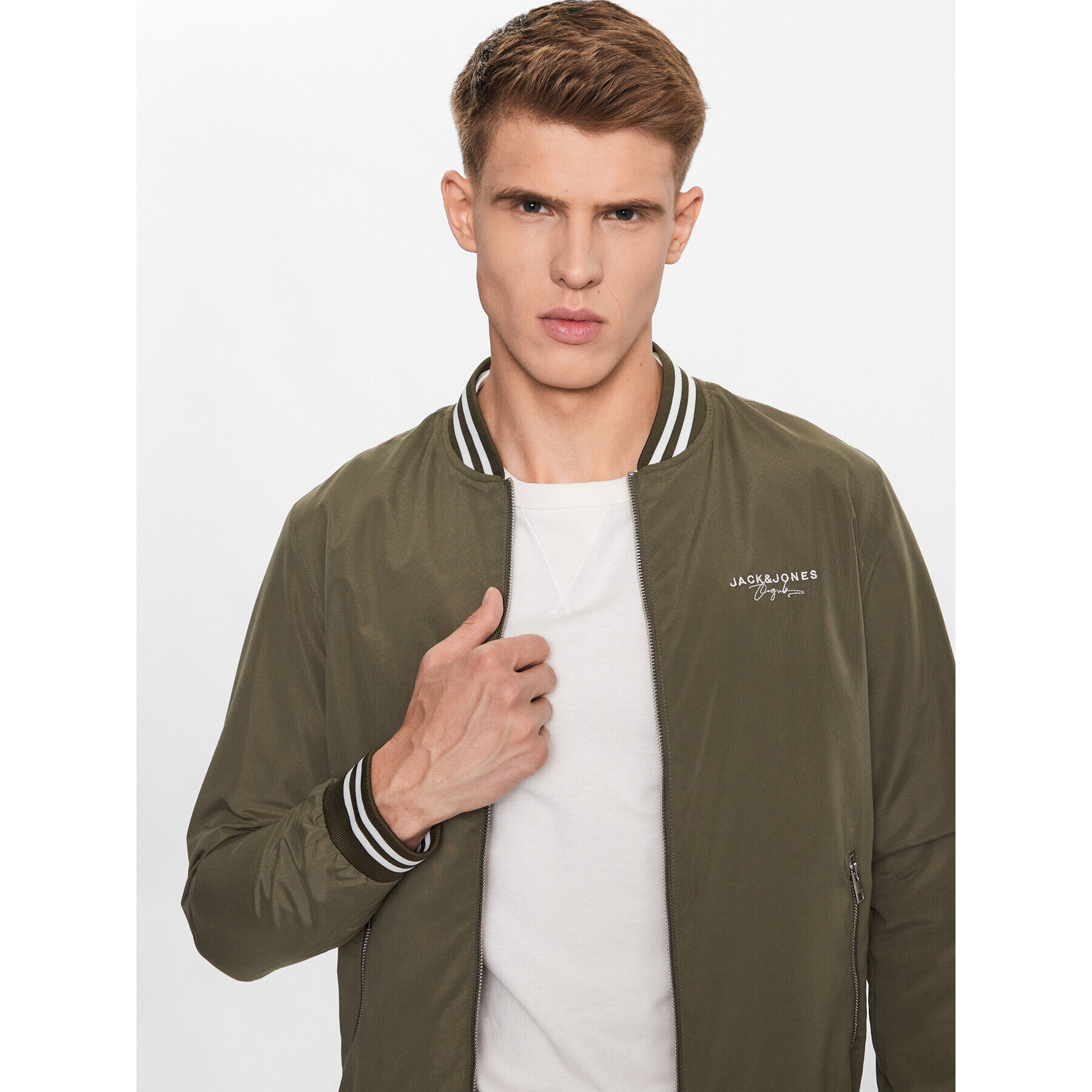 Jack&Jones Geacă bomber Splash 12234723 Verde Regular Fit - Pled.ro