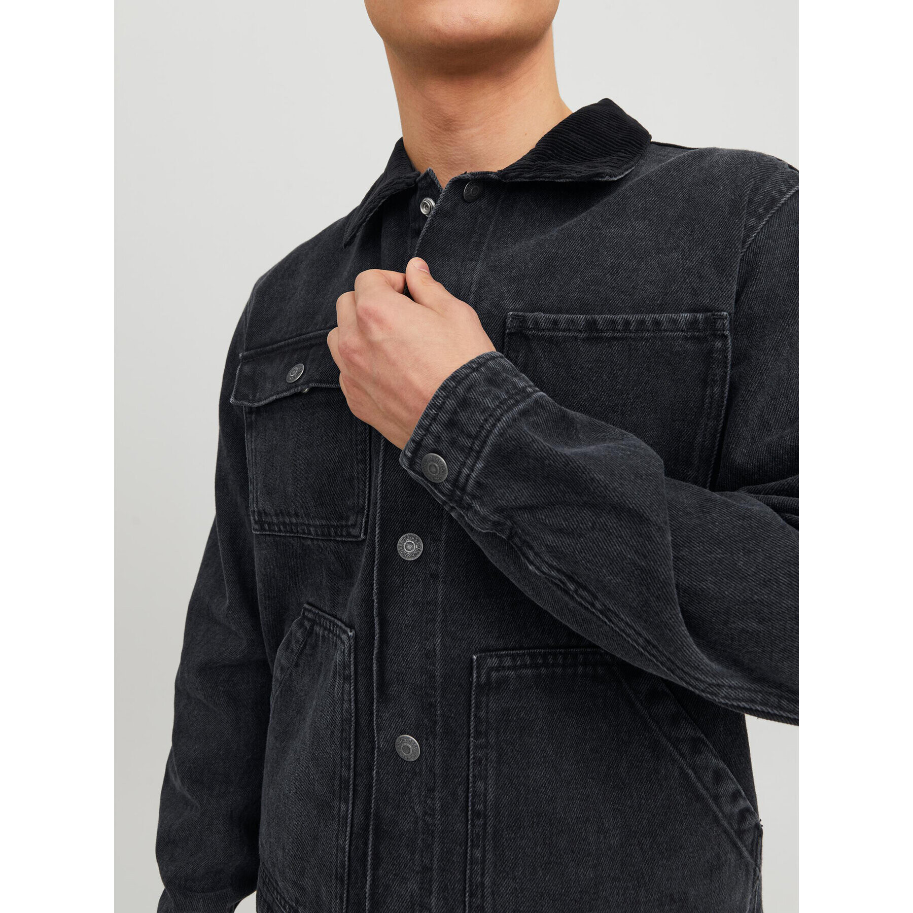 Jack&Jones Geacă de blugi Steel 12231169 Negru Regular Fit - Pled.ro