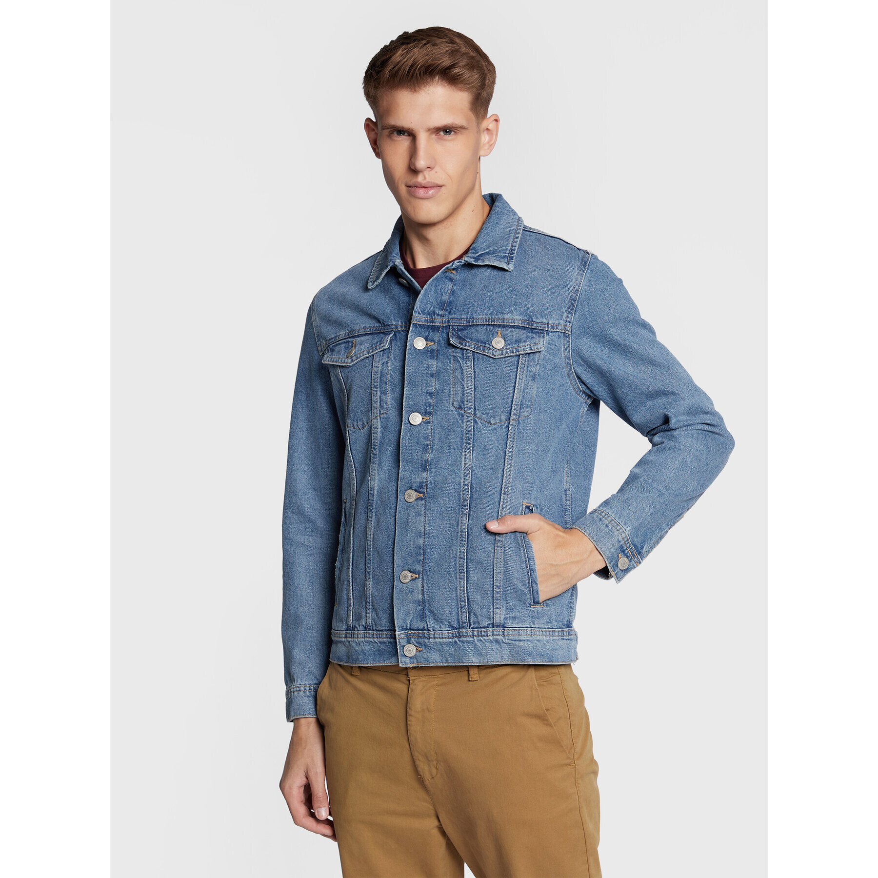 Jack&Jones Geacă de blugi Jean 12212801 Albastru Regular Fit - Pled.ro