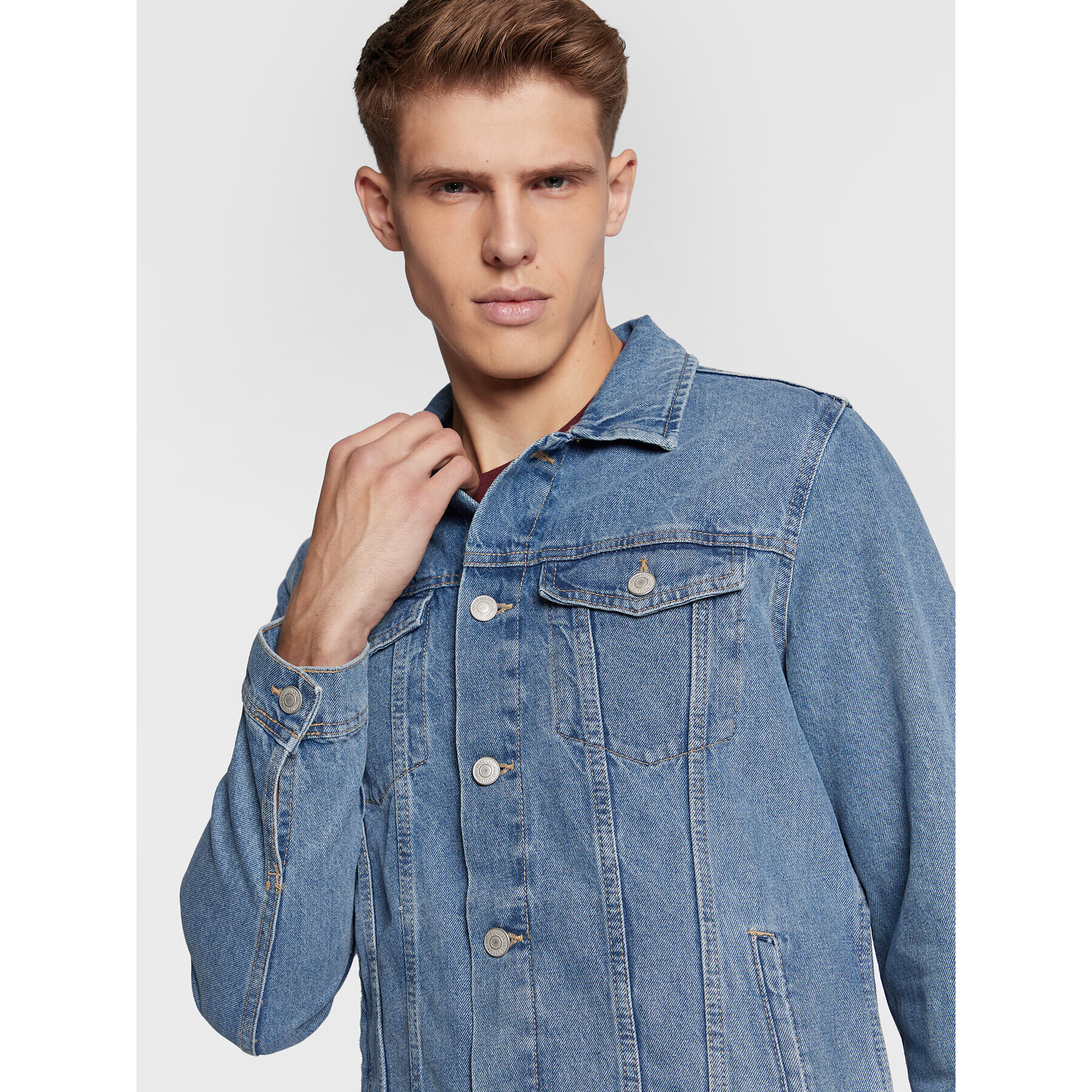 Jack&Jones Geacă de blugi Jean 12212801 Albastru Regular Fit - Pled.ro